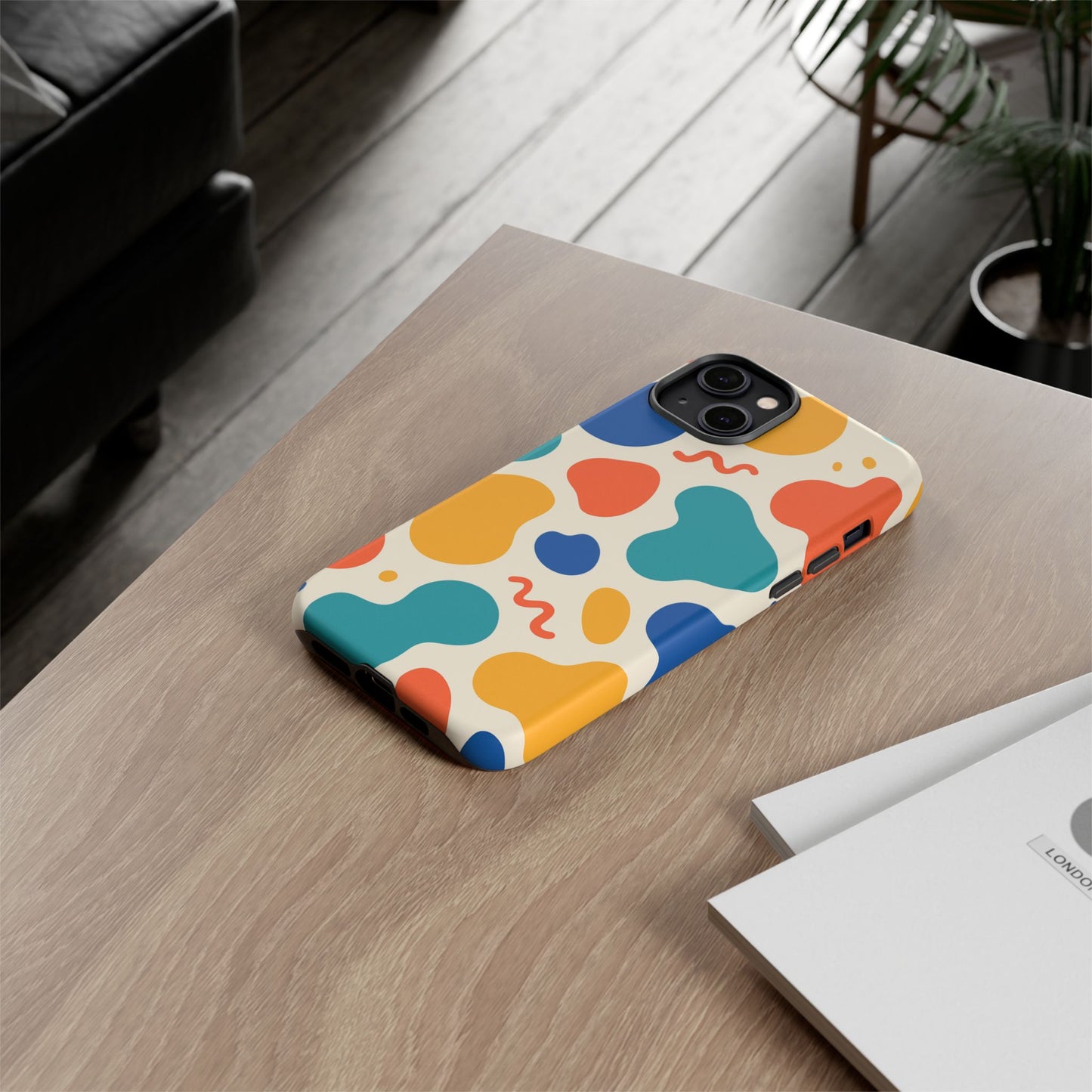 Colorful Phone Case with Abstract Design, Stylish Phone Cover, Trendy Tech Accessory for Her, Unique Gift Idea, Fun Patterned Case