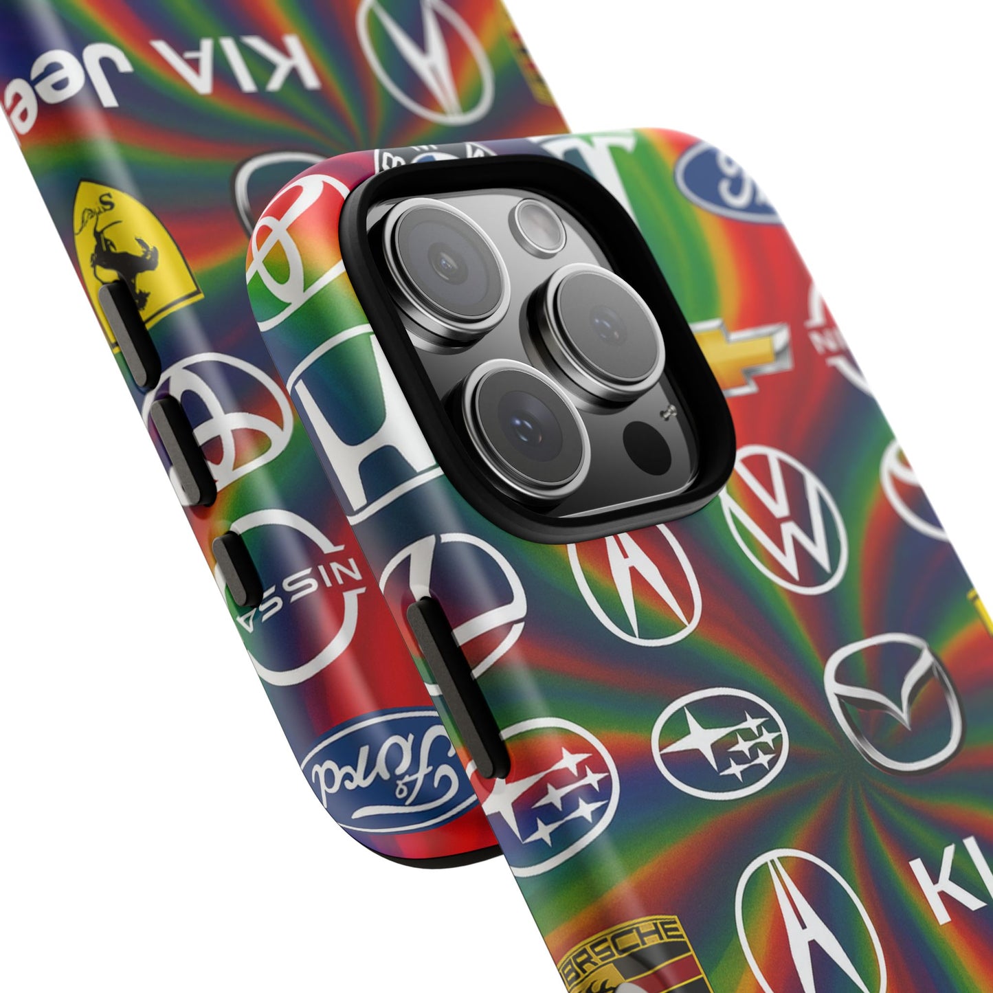 Colorful Car Logos Phone Case - Vibrant Tough Cases for Auto Enthusiasts, Unique Gift for Birthdays, Car Events, and Holidays