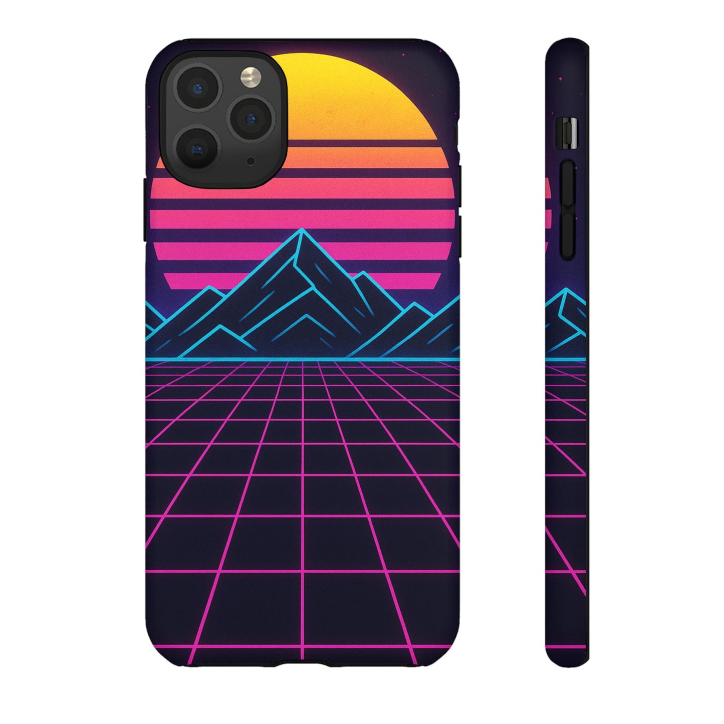 Retro Sunset Phone Case, Vintage Neon Case, 80s Aesthetic Cover, Gift for Tech Lovers, Unique Phone Accessories