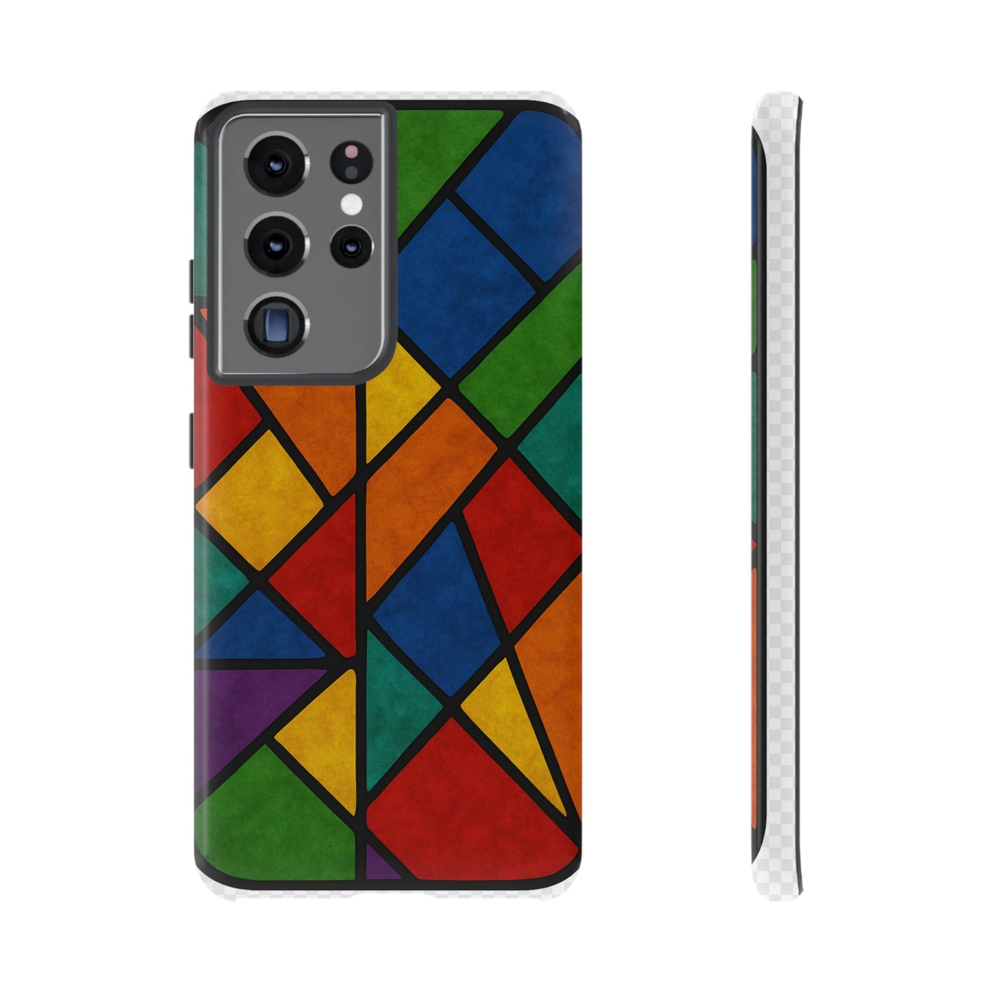 Colorful Phone Case, Stained Glass Pattern, Artistic Phone Cover, Unique Smartphone Protection, Vibrant Gift for All Occasions