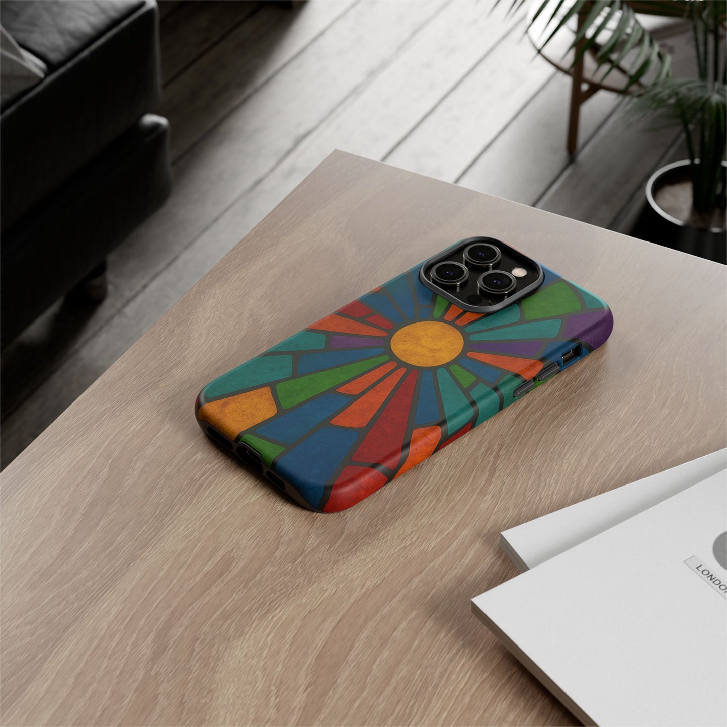 Colorful Stained Glass Phone Case, Tough Cases, Artistic Phone Cover, Vibrant Mobile Accessory, Unique Gift for Art Lovers