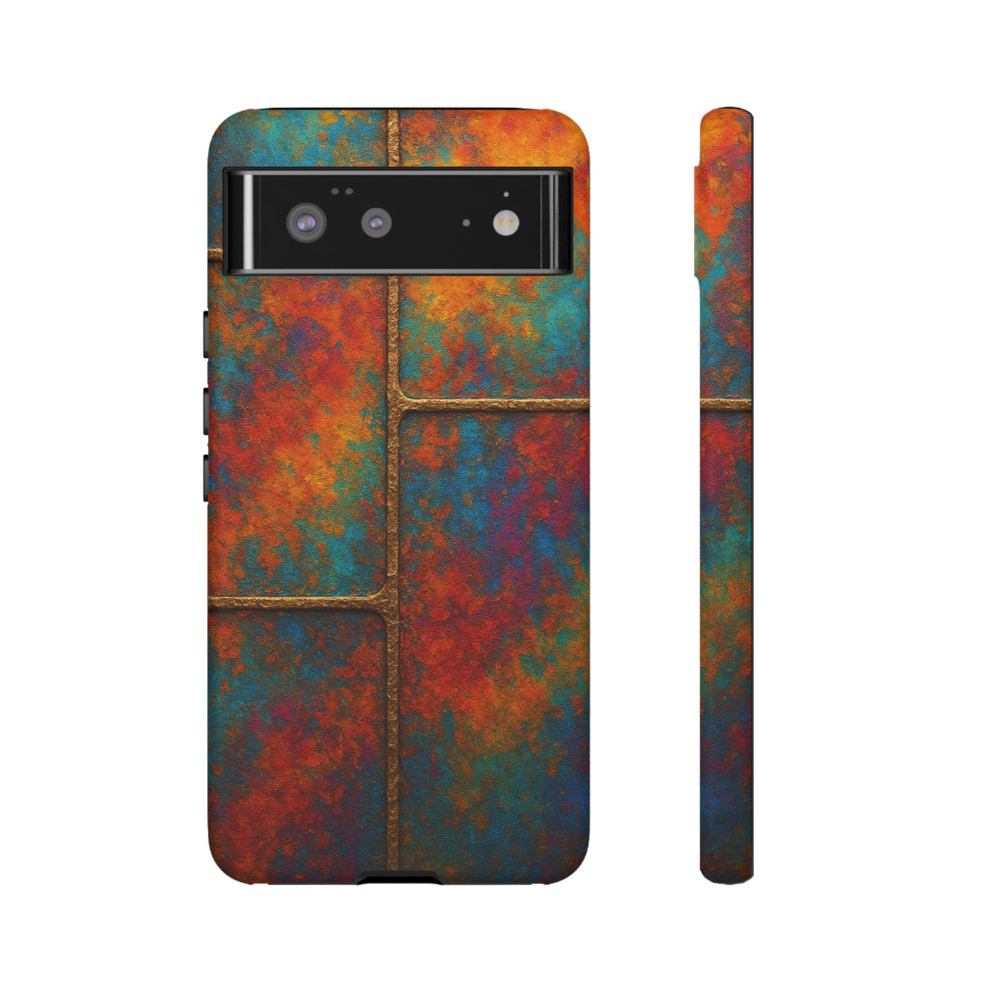 Colorful Textured Phone Case, Vibrant iPhone Cover, Tough Protective Shell, Unique Mobile Accessory, Artisan Phone Protection