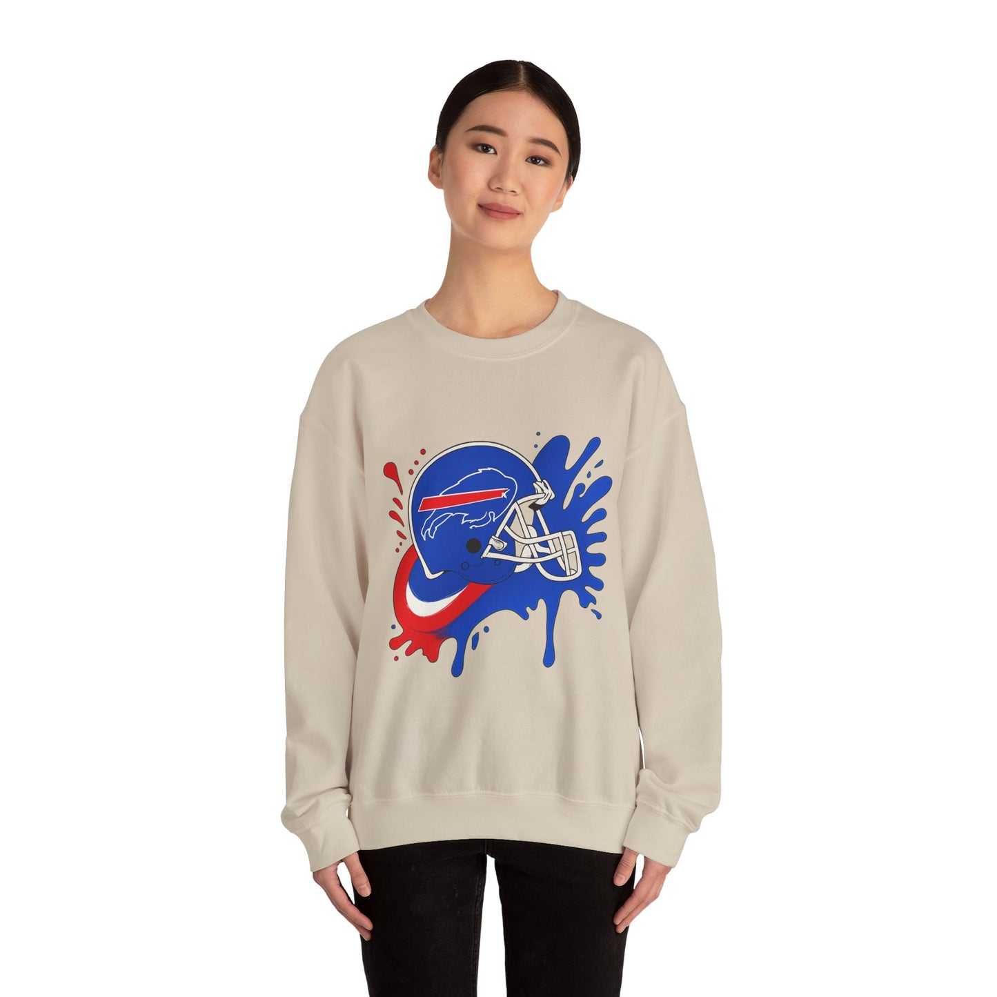 Buffalo Bills Inspired Crewneck Sweatshirt, NFL Fan Gear, Casual Sportswear, Game Day Apparel, Unisex Sweatshirt, Tailgate Clothing