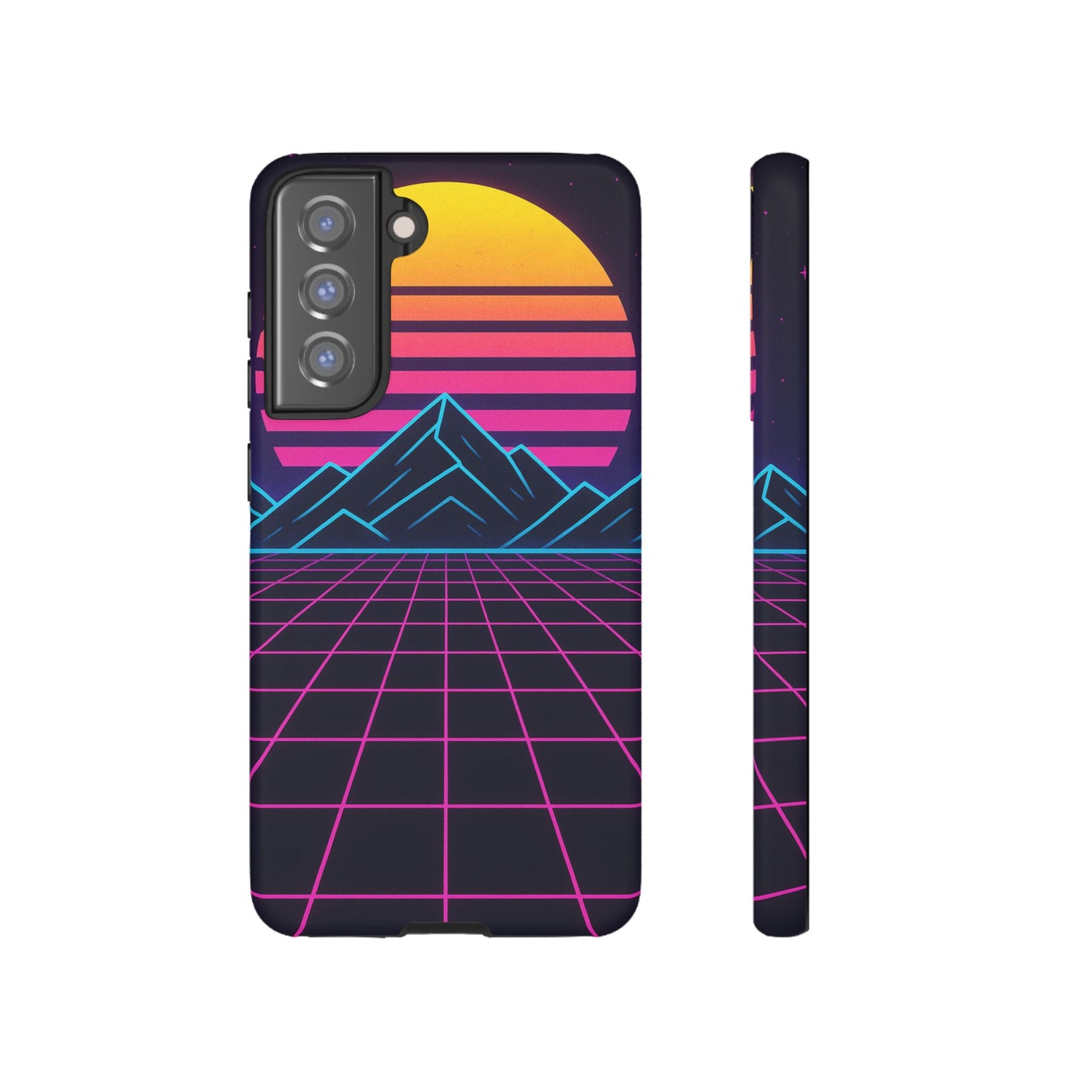 Retro Sunset Phone Case, Vintage Neon Case, 80s Aesthetic Cover, Gift for Tech Lovers, Unique Phone Accessories