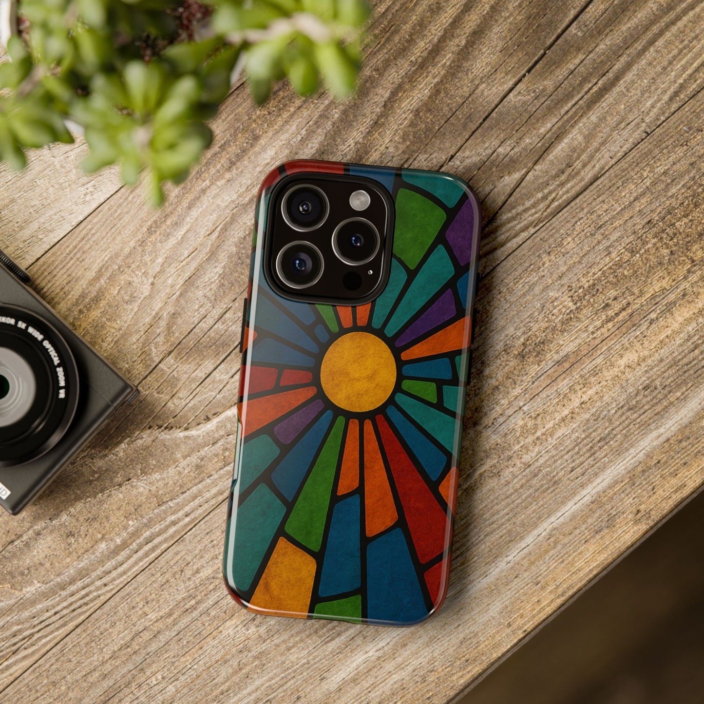 Colorful Stained Glass Phone Case, Tough Cases, Artistic Phone Cover, Vibrant Mobile Accessory, Unique Gift for Art Lovers
