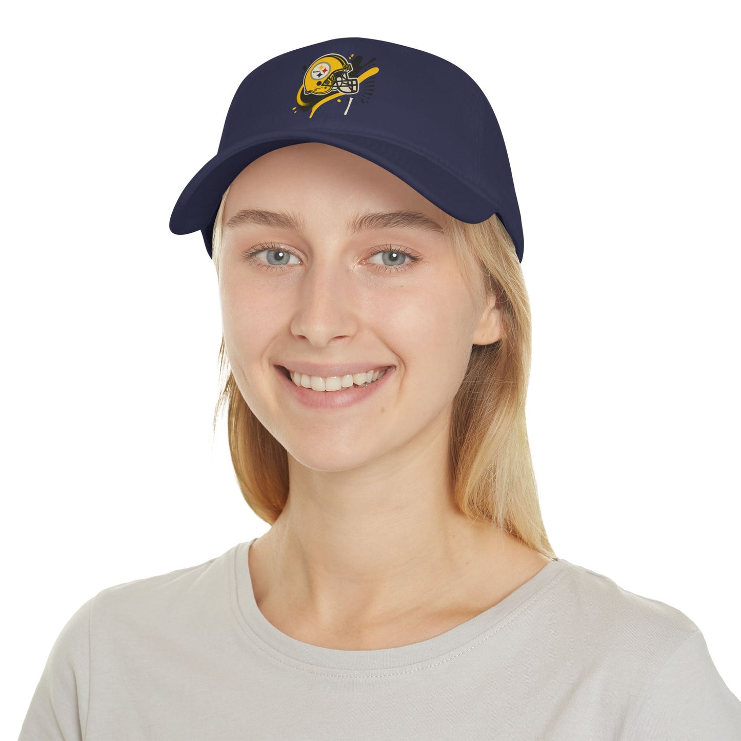 Red Low Profile Baseball Cap with Football Design, Ideal for Sports Fans, Casual Wear, Gifting, Game Day Accessory, Outdoor Events