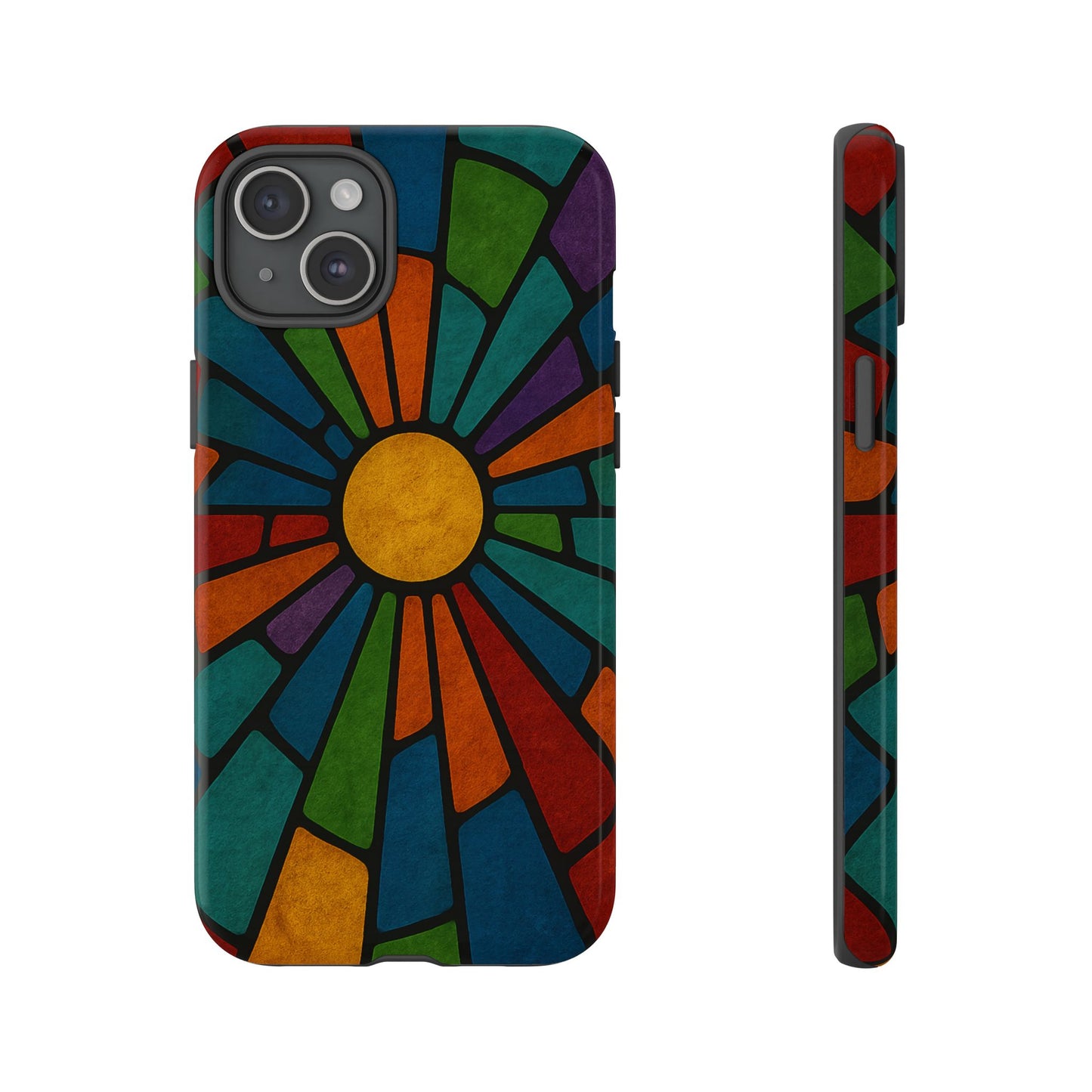 Colorful Stained Glass Phone Case, Tough Cases, Artistic Phone Cover, Vibrant Mobile Accessory, Unique Gift for Art Lovers
