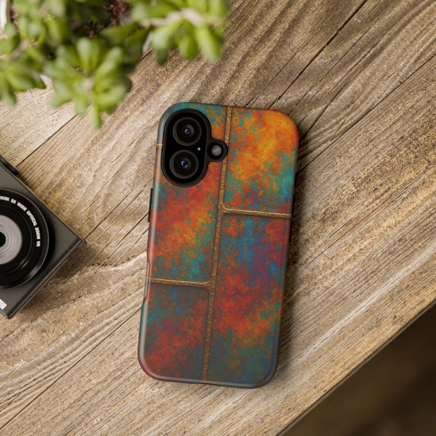 Colorful Textured Phone Case, Vibrant iPhone Cover, Tough Protective Shell, Unique Mobile Accessory, Artisan Phone Protection