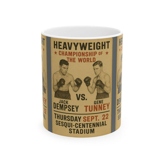 Vintage Sports Ceramic Mug - Boxing Championship, Gift for Sports Fans, Retro Collectibles, Home & Office Decor
