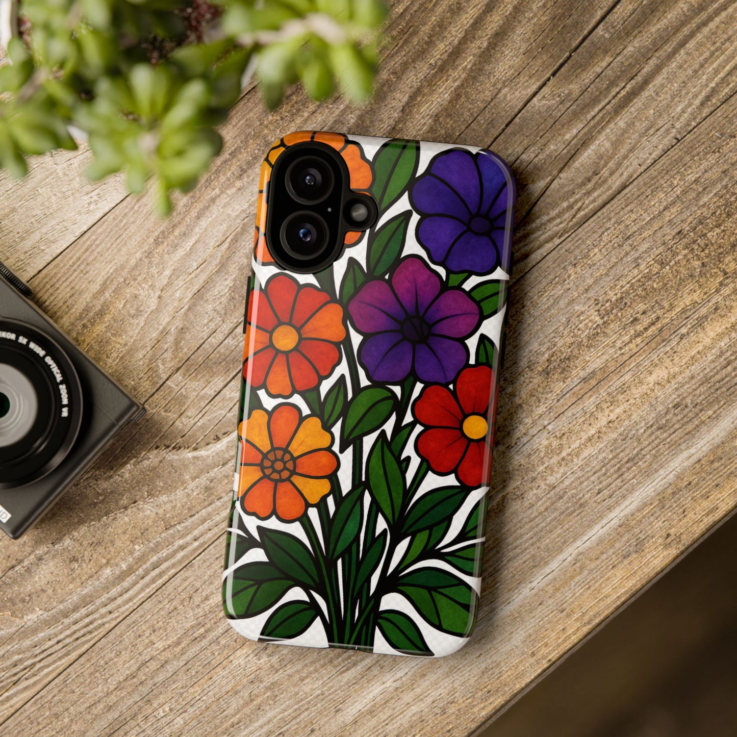 Floral Phone Case, Tough Cases with Colorful Flower Design, Gift for Flower Lovers, Summer Accessories, Trendy Phone Cover