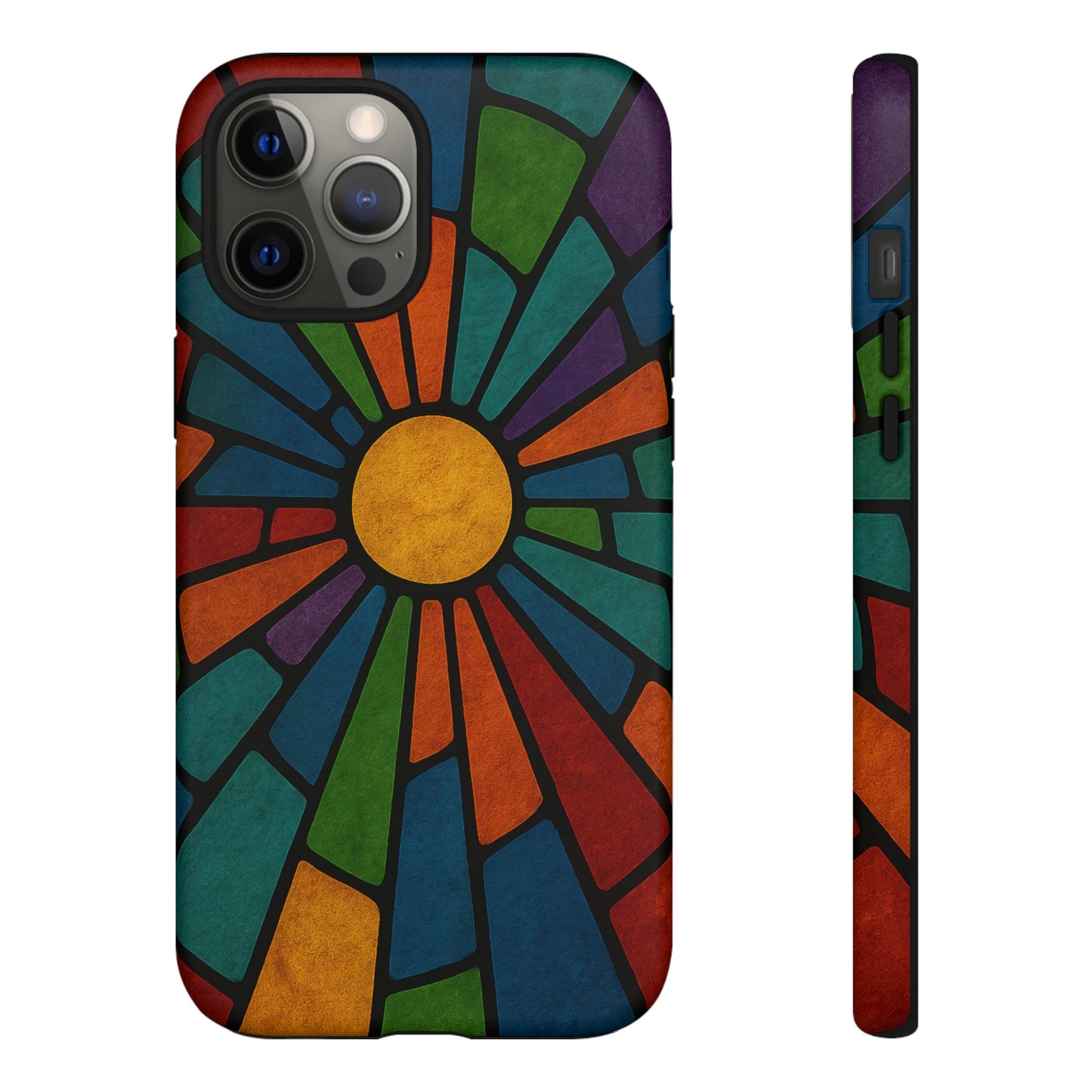 Colorful Stained Glass Phone Case, Tough Cases, Artistic Phone Cover, Vibrant Mobile Accessory, Unique Gift for Art Lovers