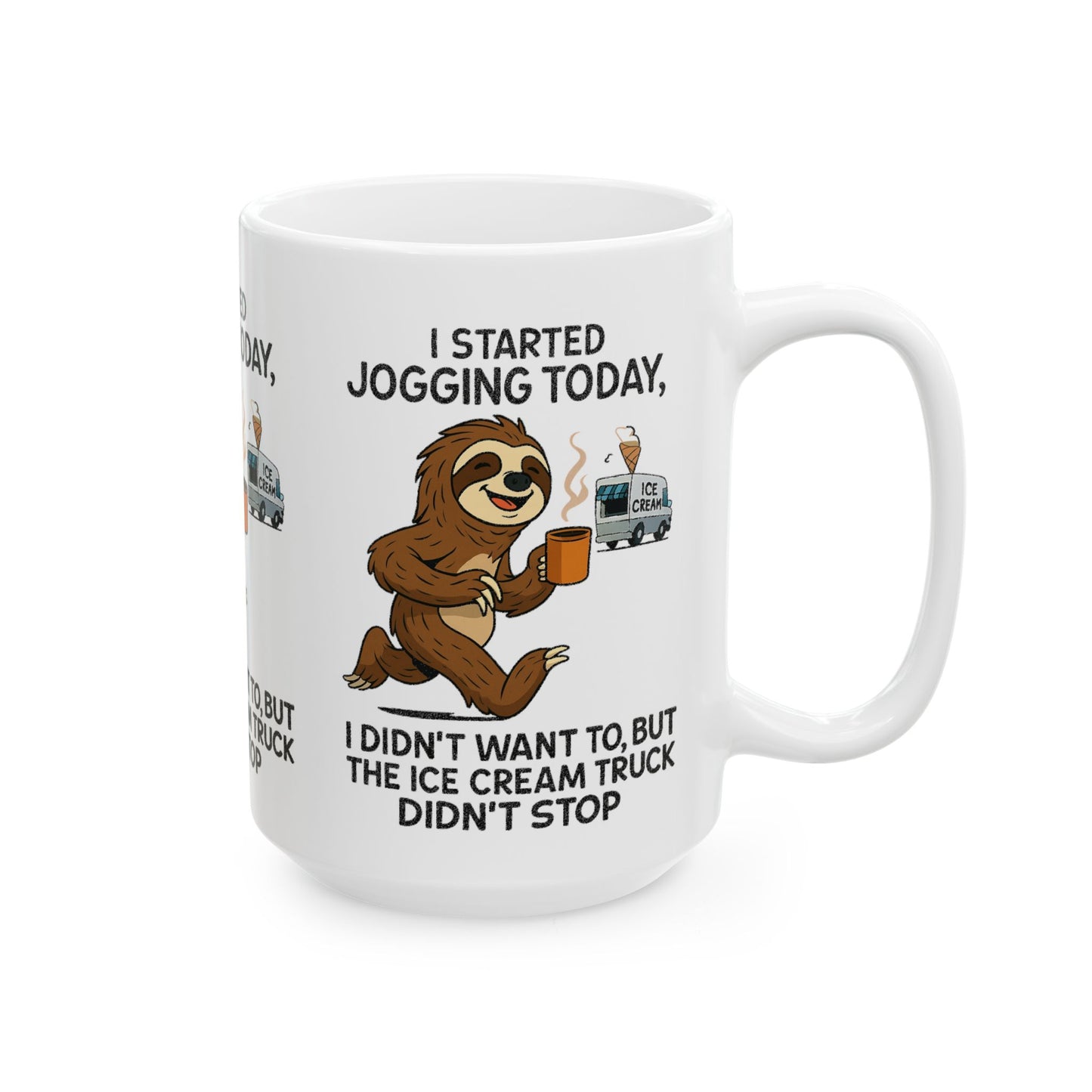 Funny Sloth Coffee Mug | Whimsical Gift for Ice Cream Lovers | Perfect Birthday, Housewarming, or Holiday Present