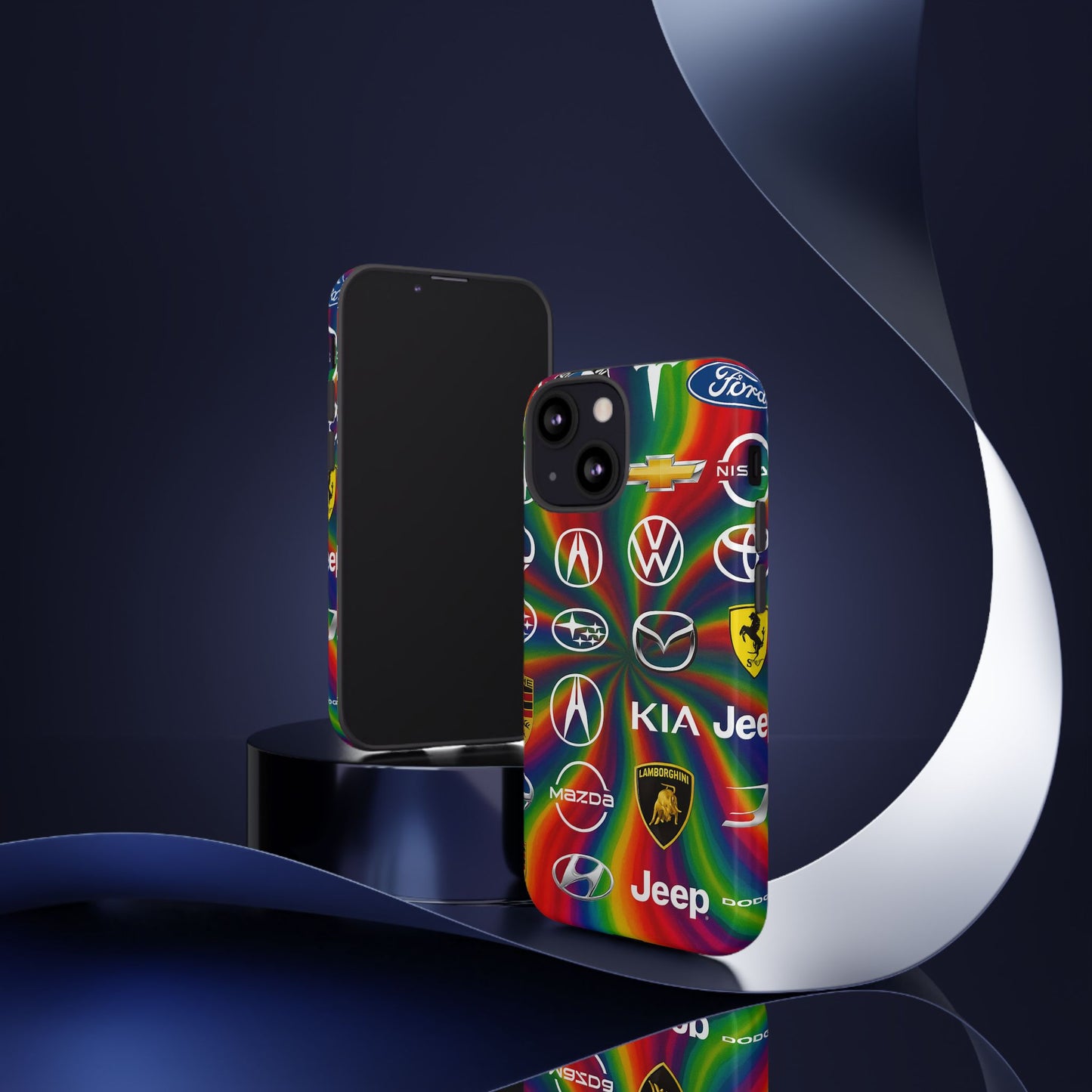 Colorful Car Logos Phone Case - Vibrant Tough Cases for Auto Enthusiasts, Unique Gift for Birthdays, Car Events, and Holidays