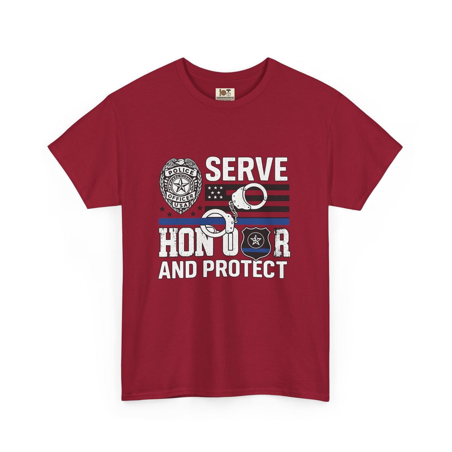 Honor and Protect Tee, Unisex Cotton T-Shirt for Police Support, Serve and Honor Shirt, Gift for Officers, Law Enforcement Apparel