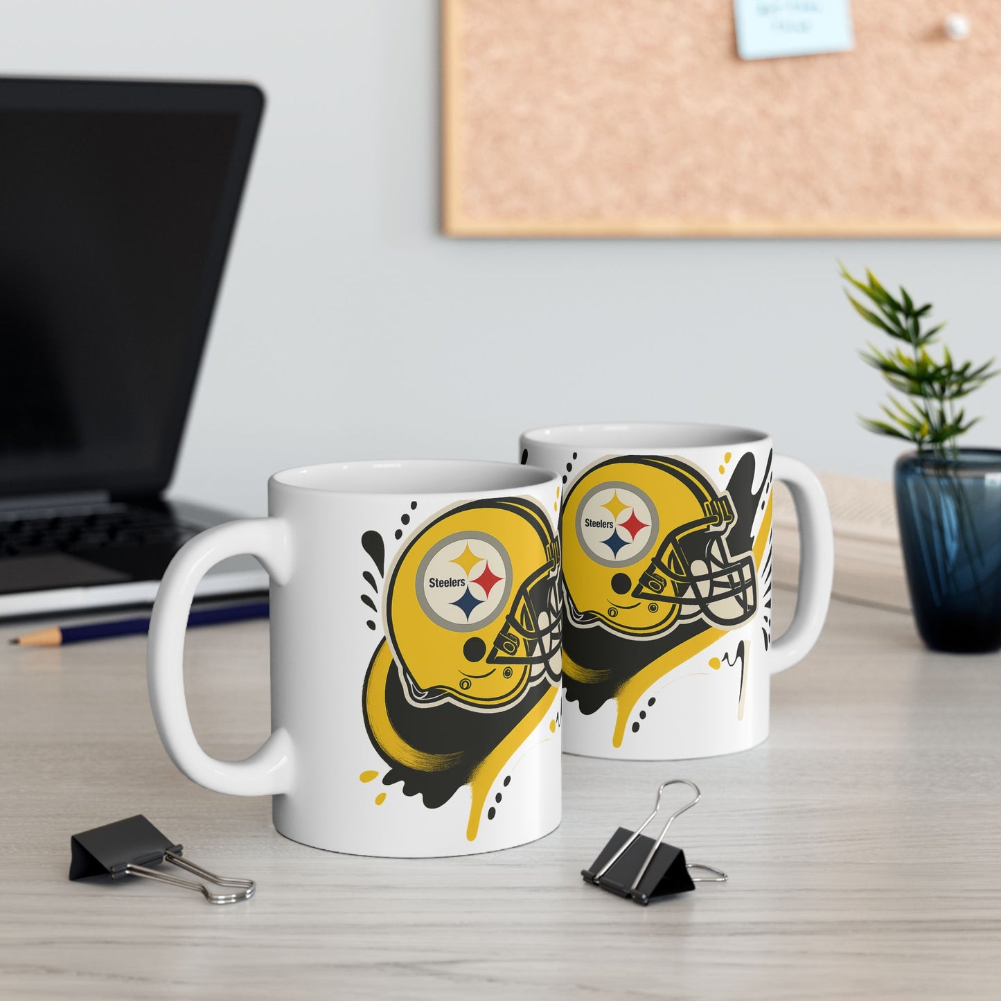 Steelers Football Ceramic Mug, 11oz or 15oz, Gift for Fans, Game Day Coffee Cup, Sports Decor