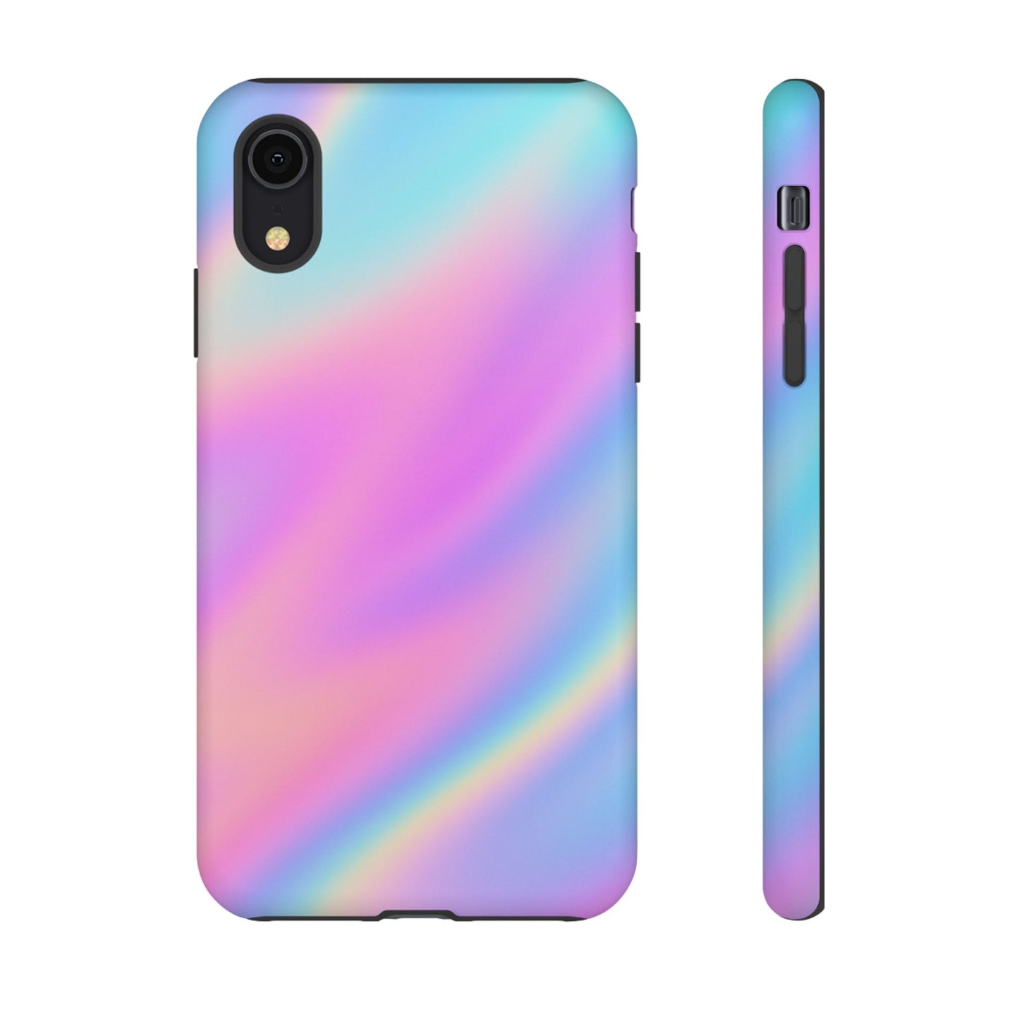 Colorful Holographic Phone Case, Tough Cases for iPhone, Trendy Phone Cover, Unique Gift for Her, Pastel Phone Accessory