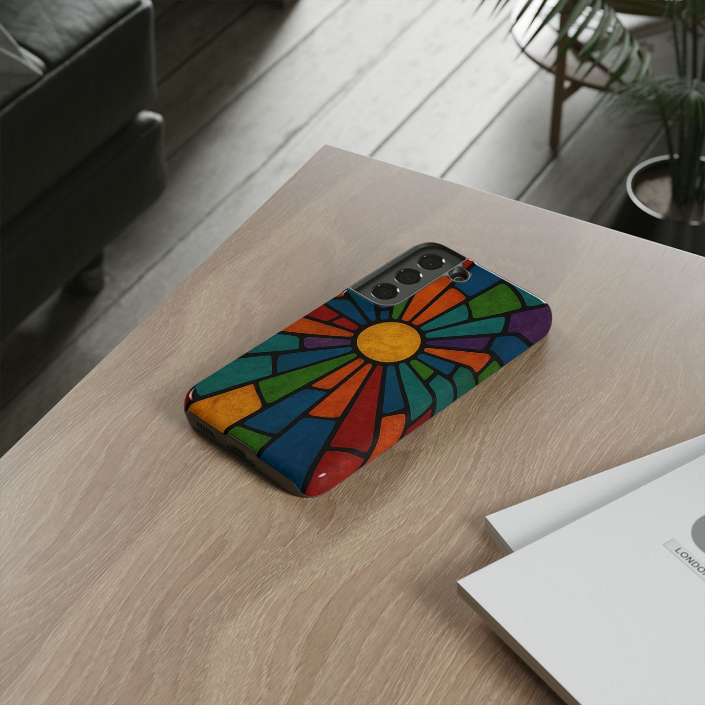 Colorful Stained Glass Phone Case, Tough Cases, Artistic Phone Cover, Vibrant Mobile Accessory, Unique Gift for Art Lovers
