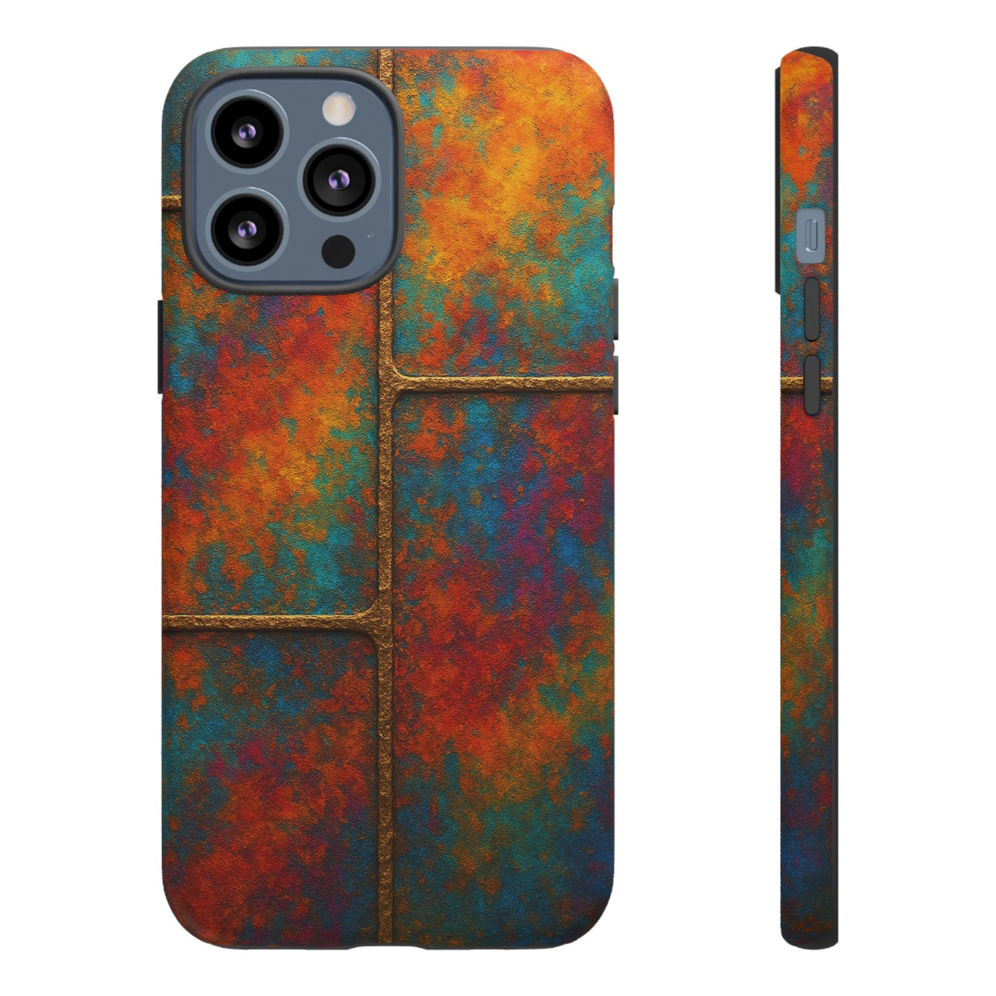 Colorful Textured Phone Case, Vibrant iPhone Cover, Tough Protective Shell, Unique Mobile Accessory, Artisan Phone Protection
