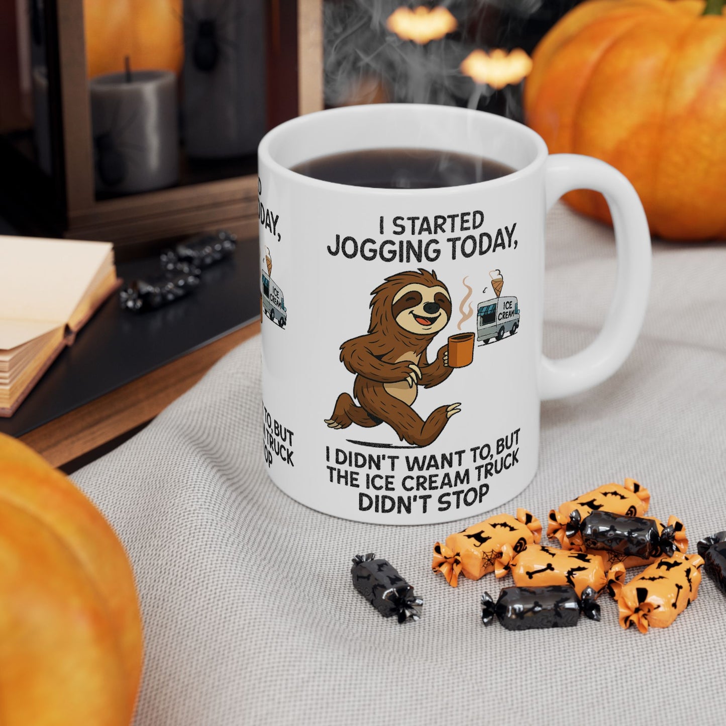 Funny Sloth Coffee Mug | Whimsical Gift for Ice Cream Lovers | Perfect Birthday, Housewarming, or Holiday Present