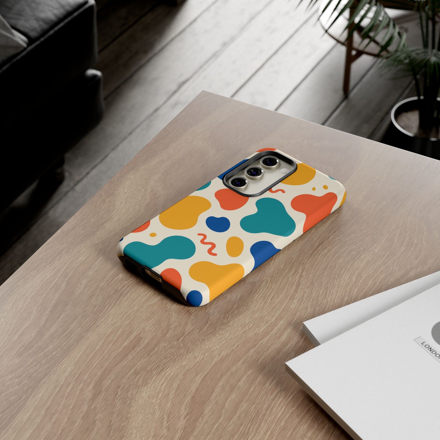 Colorful Phone Case with Abstract Design, Stylish Phone Cover, Trendy Tech Accessory for Her, Unique Gift Idea, Fun Patterned Case