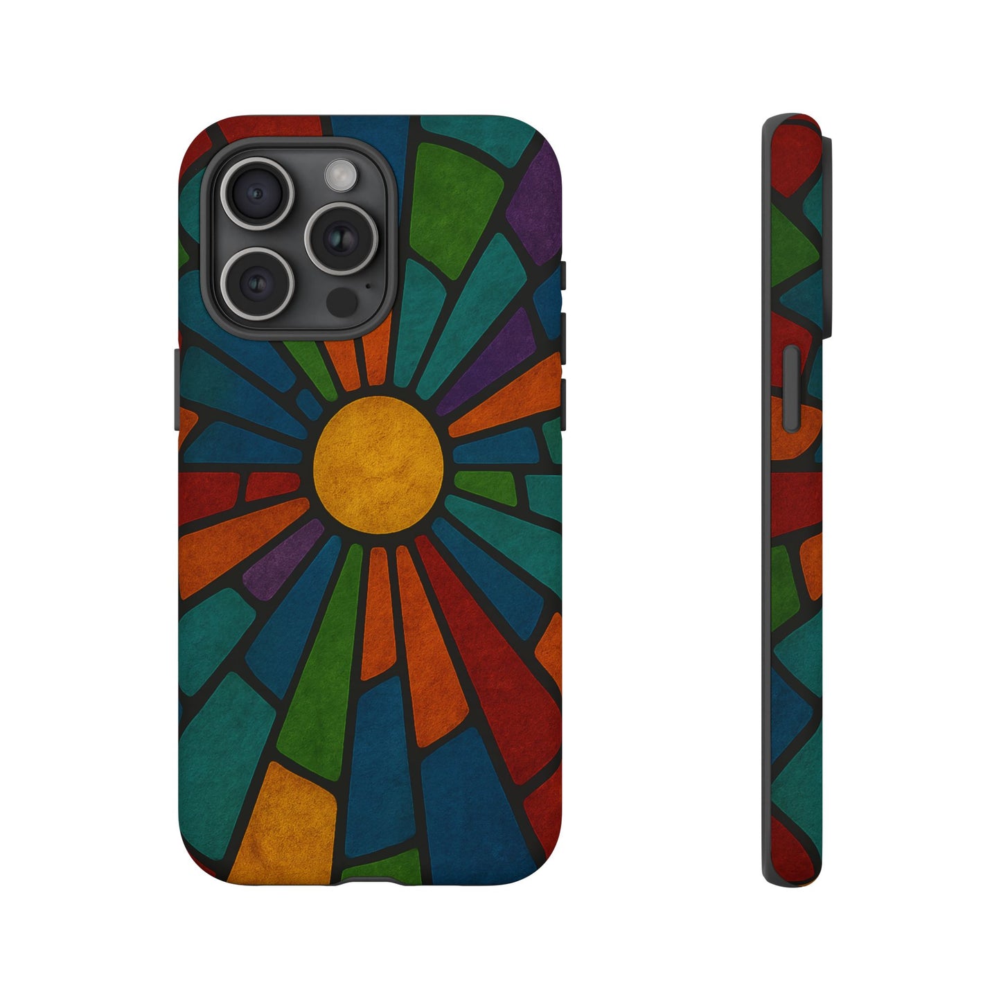 Colorful Stained Glass Phone Case, Tough Cases, Artistic Phone Cover, Vibrant Mobile Accessory, Unique Gift for Art Lovers