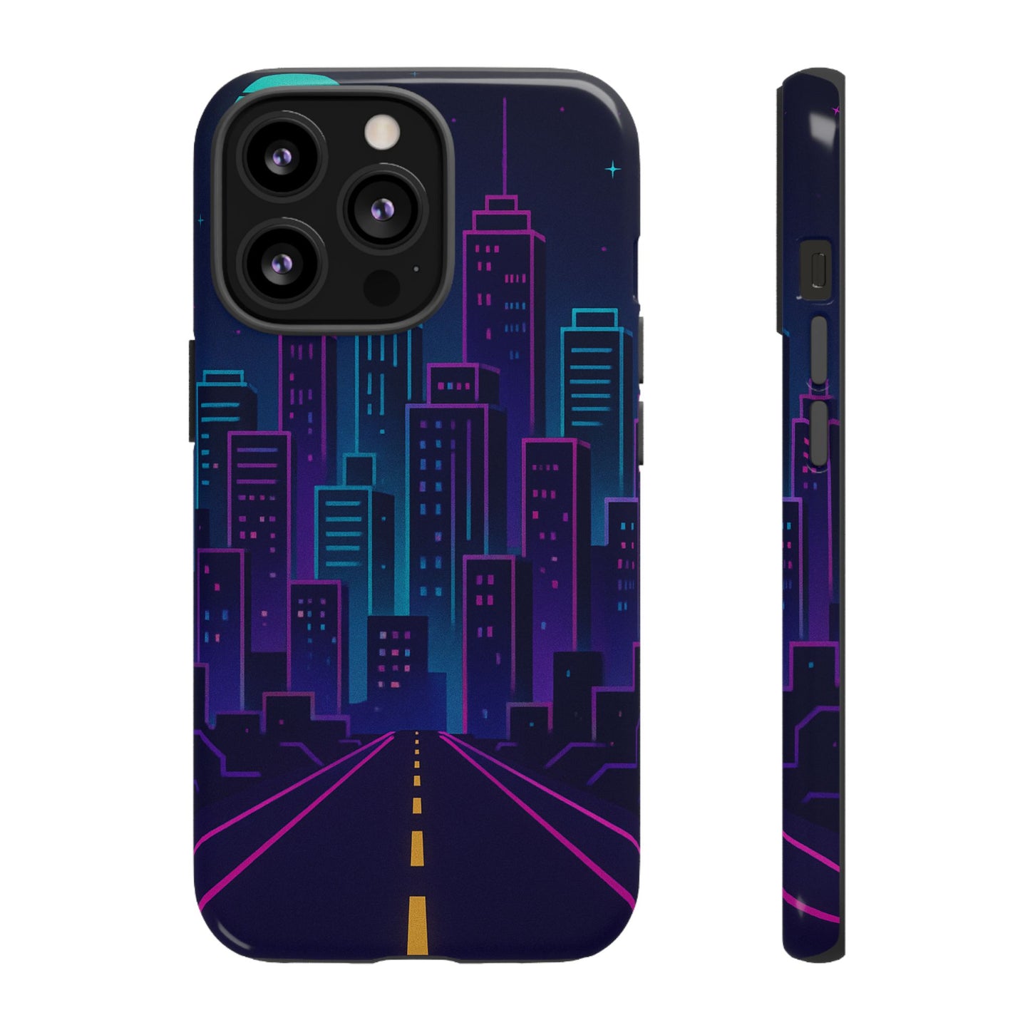 Cityscape Phone Case, Tough Cases, Urban Style, Nighttime Vibe, Phone Cover, Gift for City Lovers, Modern Design