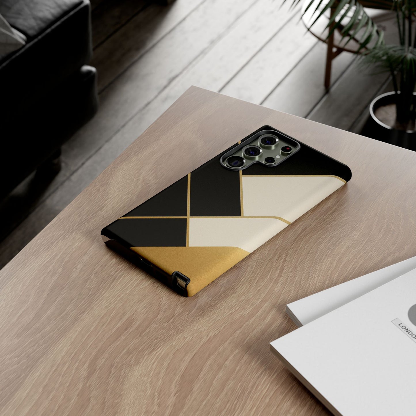 Chic Phone Case, Stylish Phone Cover, Geometric Design Case, Protective Mobile Case, Modern Phone Protector