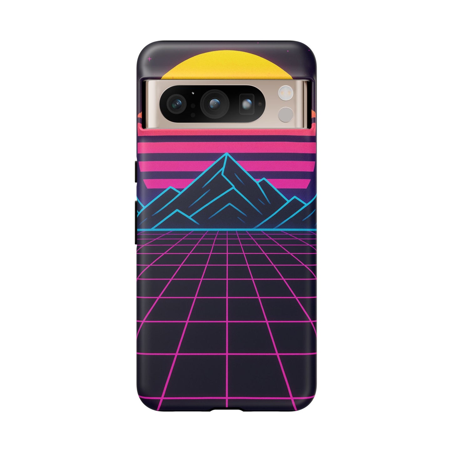 Retro Sunset Phone Case, Vintage Neon Case, 80s Aesthetic Cover, Gift for Tech Lovers, Unique Phone Accessories
