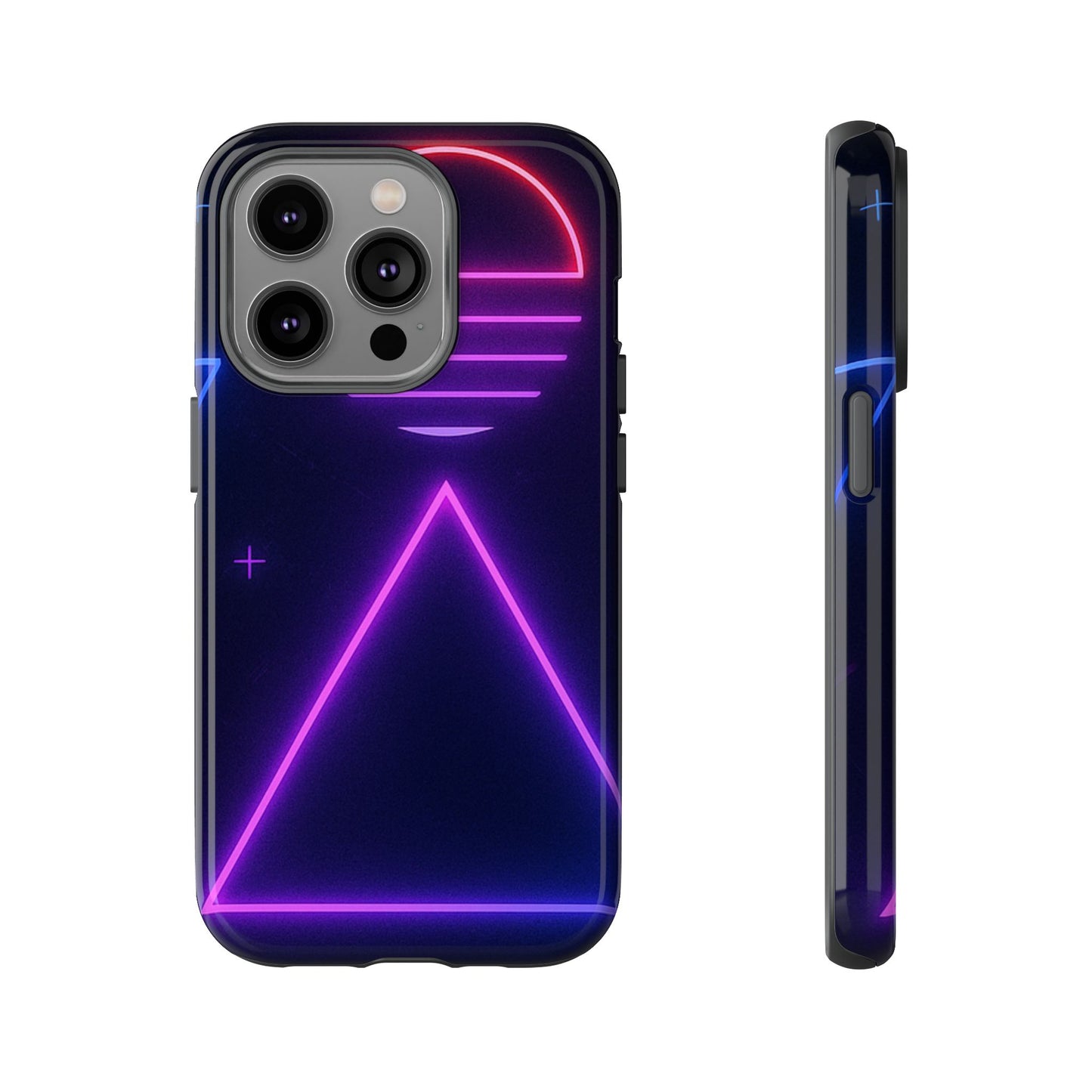 Retro Neon Phone Case, Tough Cases for iPhone, 80s Aesthetic Phone Cover, Abstract Neon Design, Gift for Tech Lovers