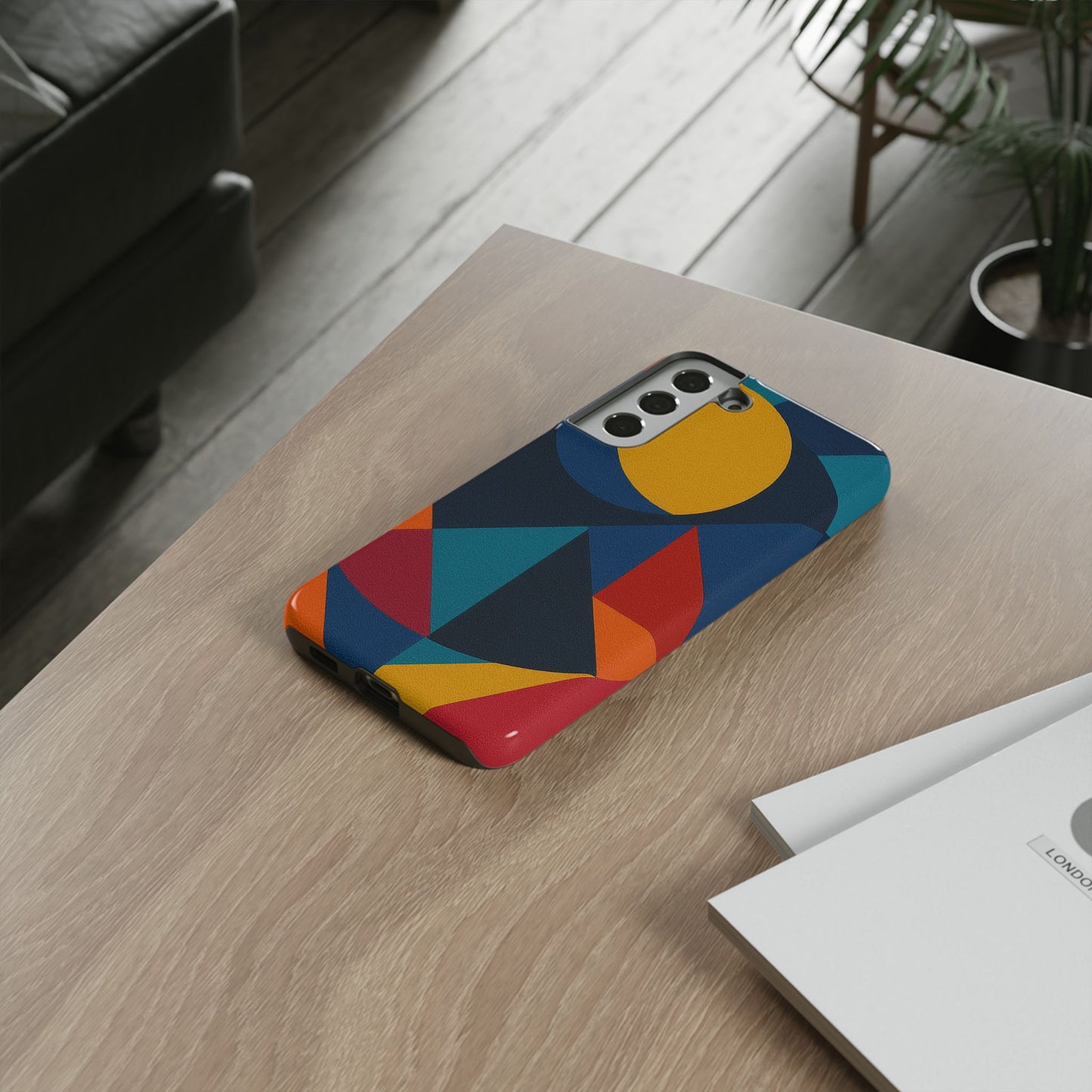 Vibrant Phone Case, Colorful Phone Cover, Geometric Design, Artistic Gift, Trendy Accessory, Vibrant Colors, Unique Design