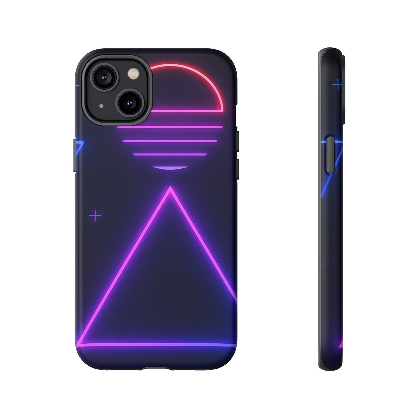 Retro Neon Phone Case, Tough Cases for iPhone, 80s Aesthetic Phone Cover, Abstract Neon Design, Gift for Tech Lovers