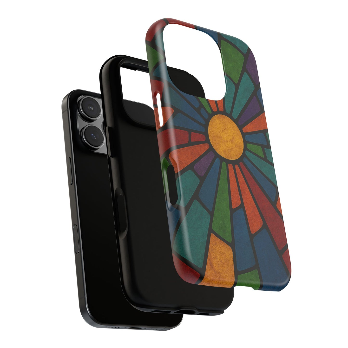 Colorful Stained Glass Phone Case, Tough Cases, Artistic Phone Cover, Vibrant Mobile Accessory, Unique Gift for Art Lovers