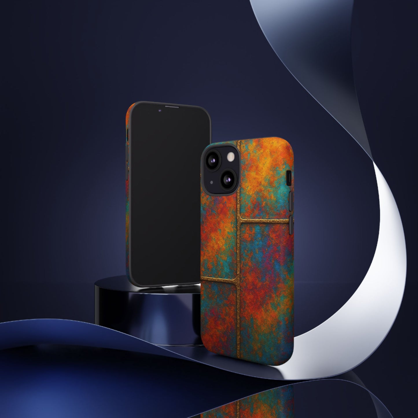 Colorful Textured Phone Case, Vibrant iPhone Cover, Tough Protective Shell, Unique Mobile Accessory, Artisan Phone Protection