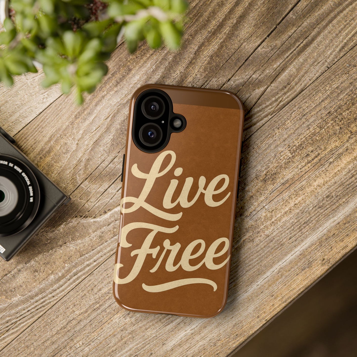 Live Free Phone Case, Tough Cases, Inspirational Phone Accessories, Gift for Adventurers, Customizable Design, Unique Tech Gifts