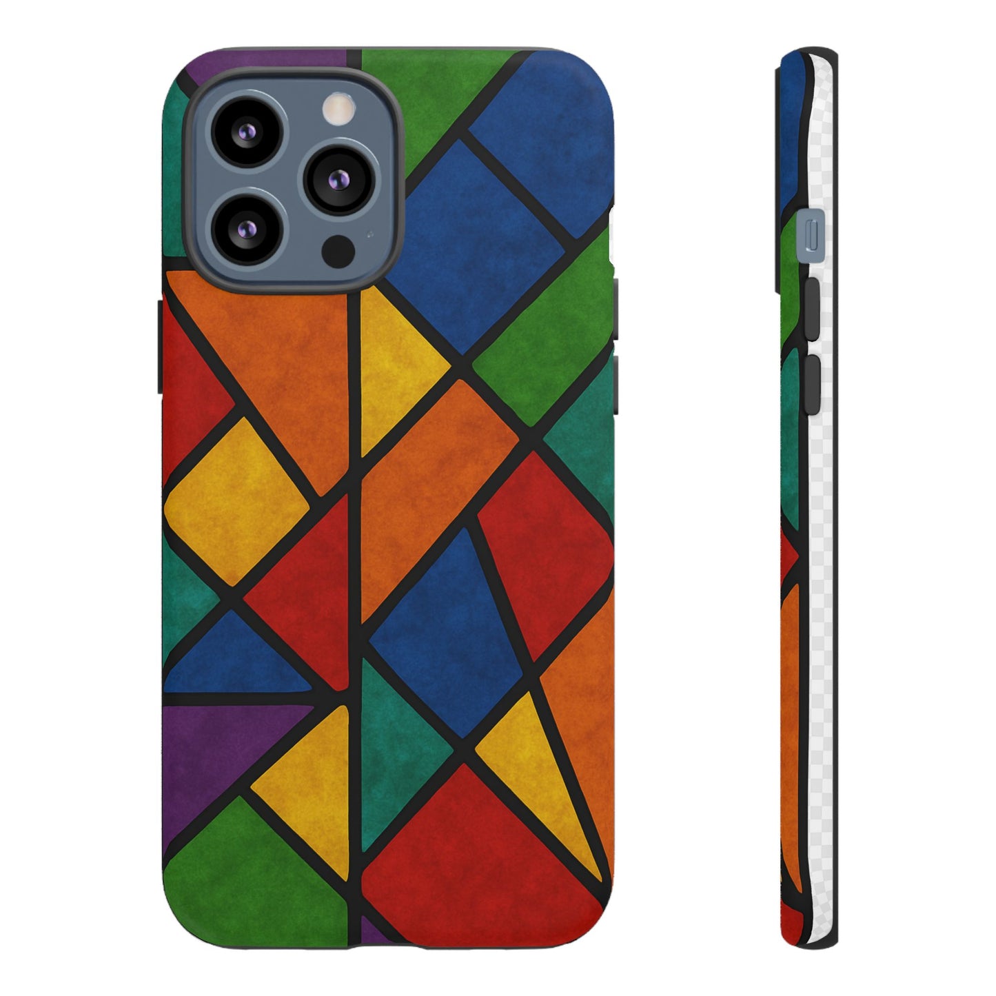 Colorful Phone Case, Stained Glass Pattern, Artistic Phone Cover, Unique Smartphone Protection, Vibrant Gift for All Occasions
