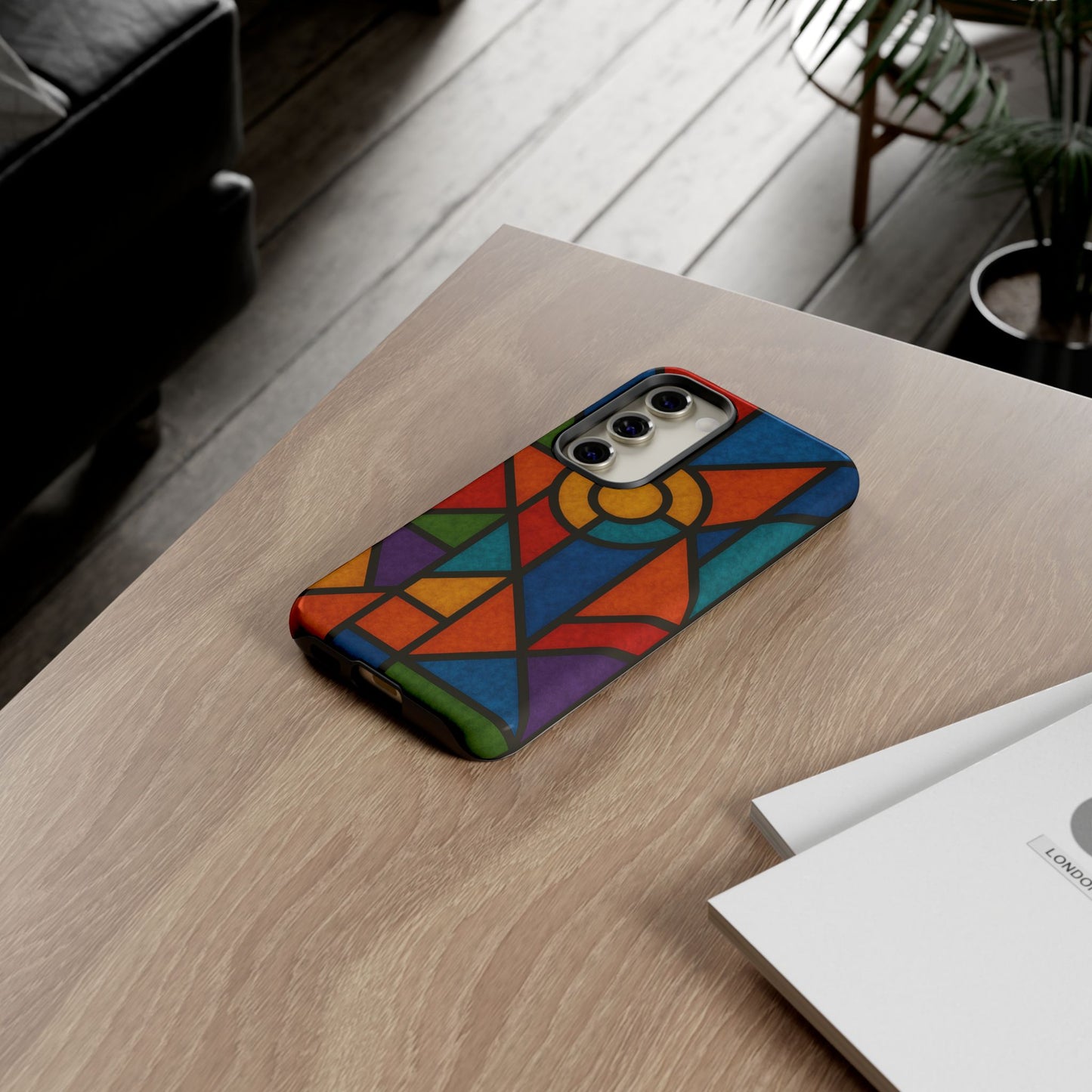 Colorful Stained Glass Phone Case, Artistic Phone Cover, Vibrant Protective Case, Unique Gift for Art Lovers, Stylish Smartphone Accessory