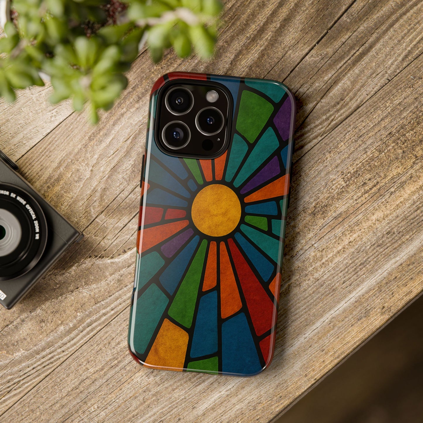 Colorful Stained Glass Phone Case, Tough Cases, Artistic Phone Cover, Vibrant Mobile Accessory, Unique Gift for Art Lovers