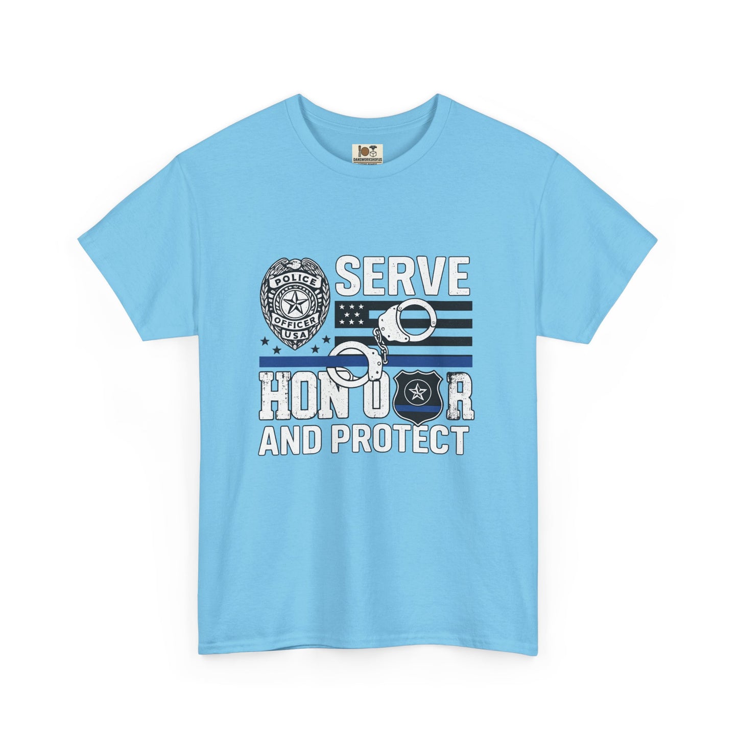 Honor and Protect Tee, Unisex Cotton T-Shirt for Police Support, Serve and Honor Shirt, Gift for Officers, Law Enforcement Apparel