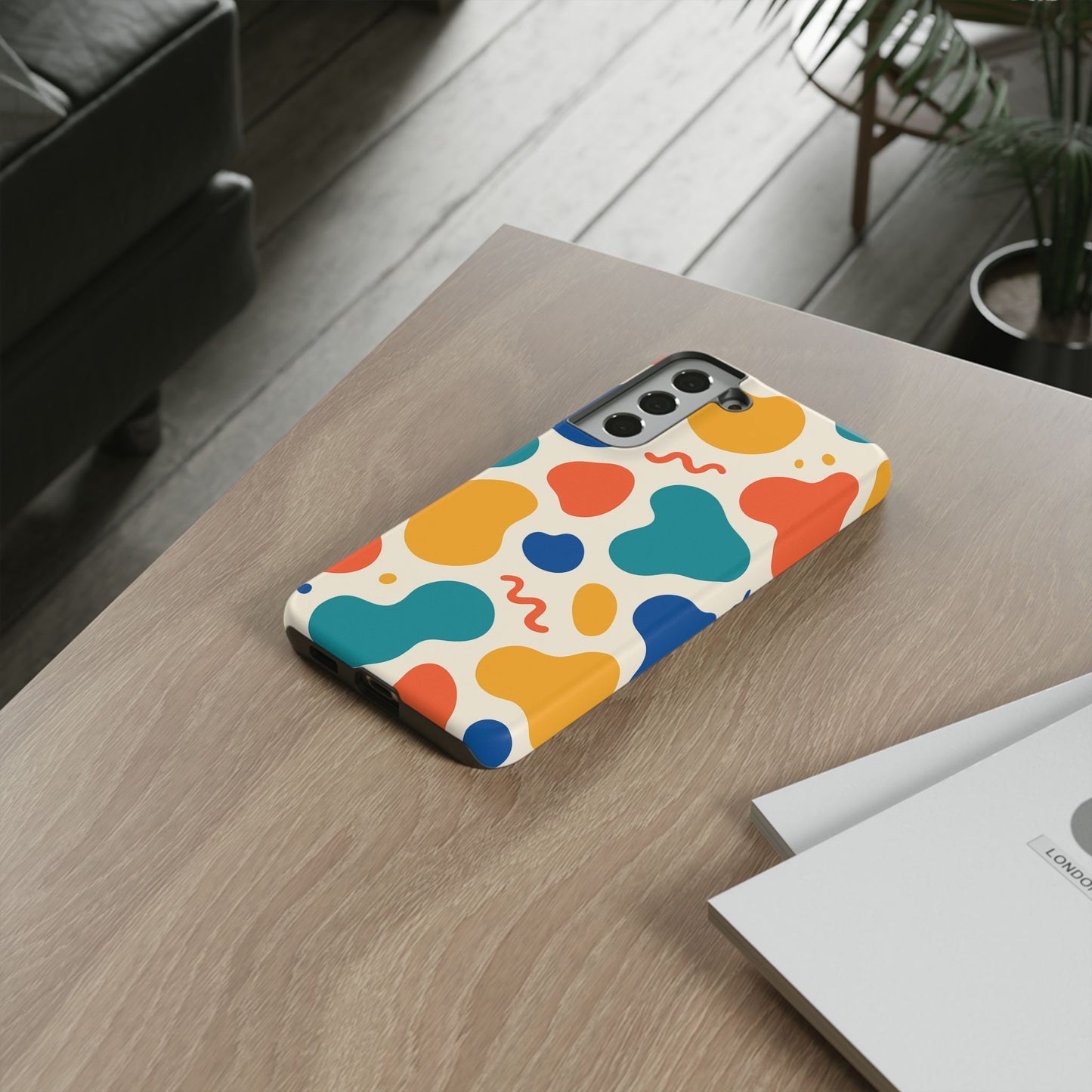 Colorful Phone Case with Abstract Design, Stylish Phone Cover, Trendy Tech Accessory for Her, Unique Gift Idea, Fun Patterned Case