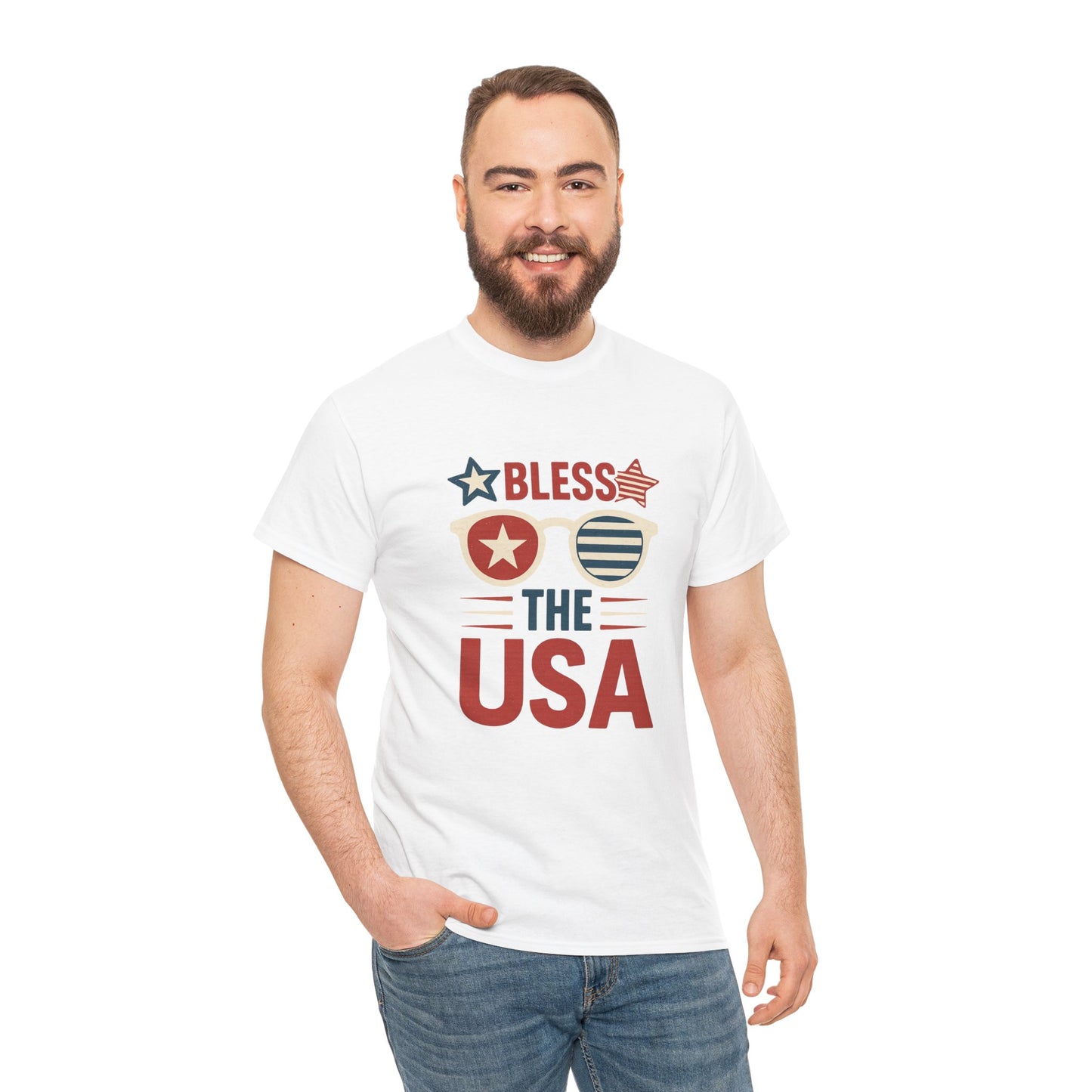 Patriotic Bless the USA Unisex Heavy Cotton Tee, Independence Day Shirt, Red White and Blue Tee, Summer BBQ Shirt, Memorial Day Top, [...]