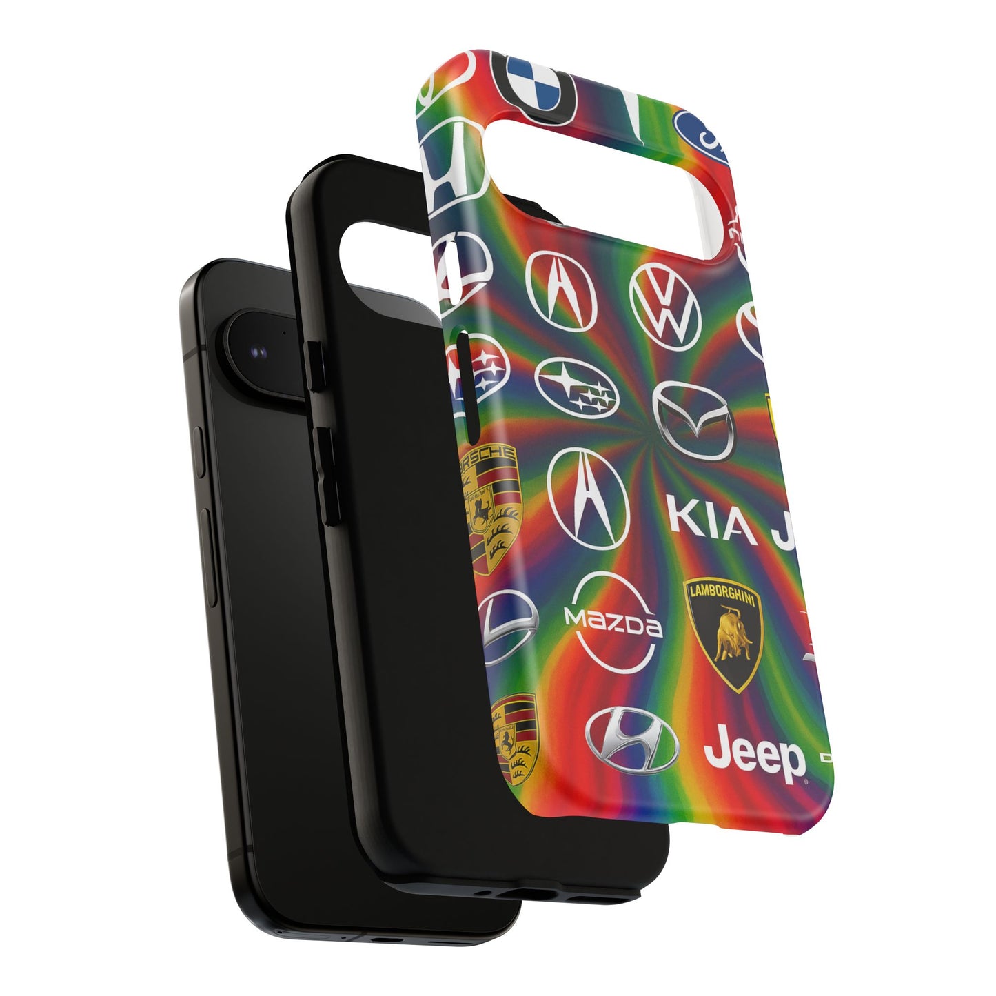 Colorful Car Logos Phone Case - Vibrant Tough Cases for Auto Enthusiasts, Unique Gift for Birthdays, Car Events, and Holidays