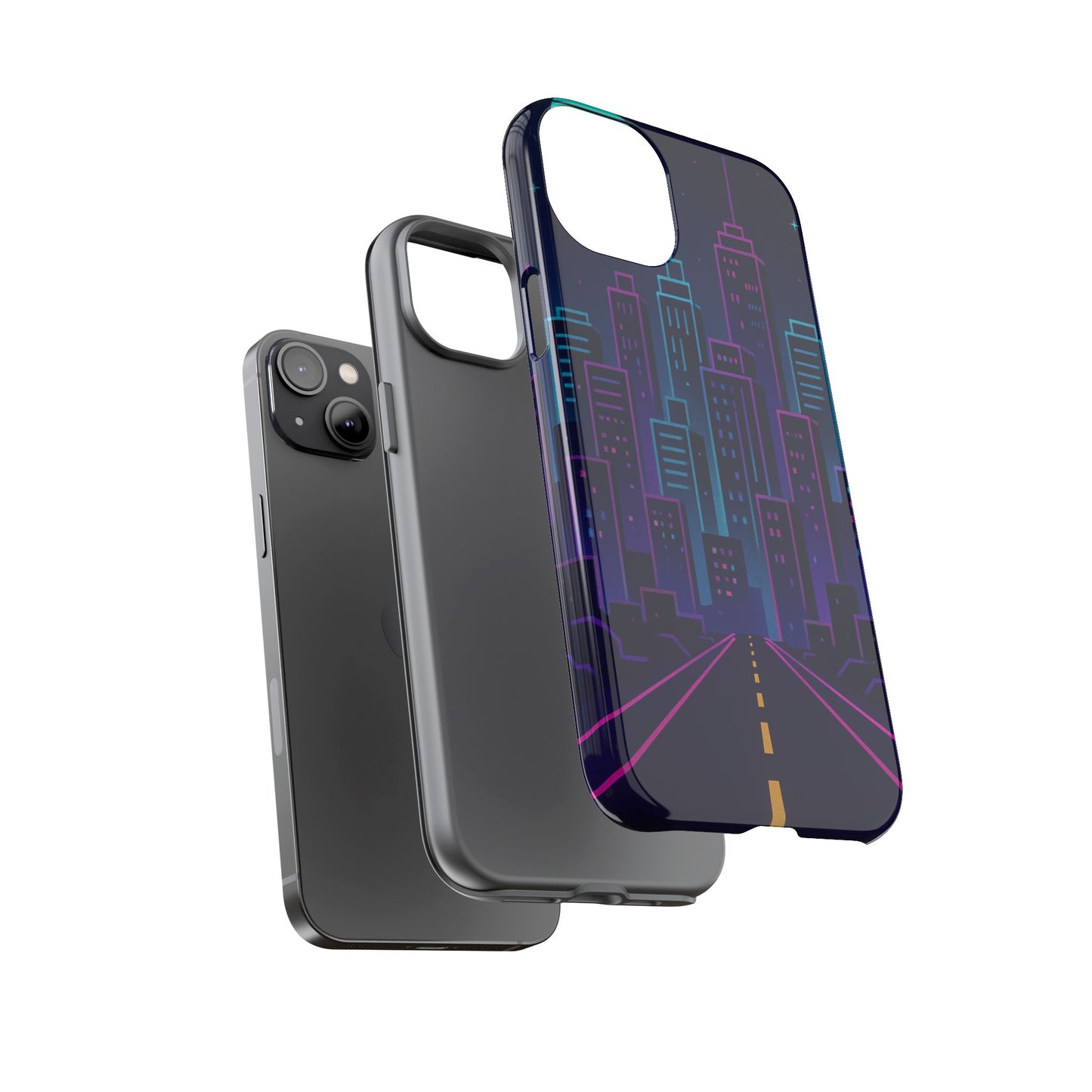 Cityscape Phone Case, Tough Cases, Urban Style, Nighttime Vibe, Phone Cover, Gift for City Lovers, Modern Design