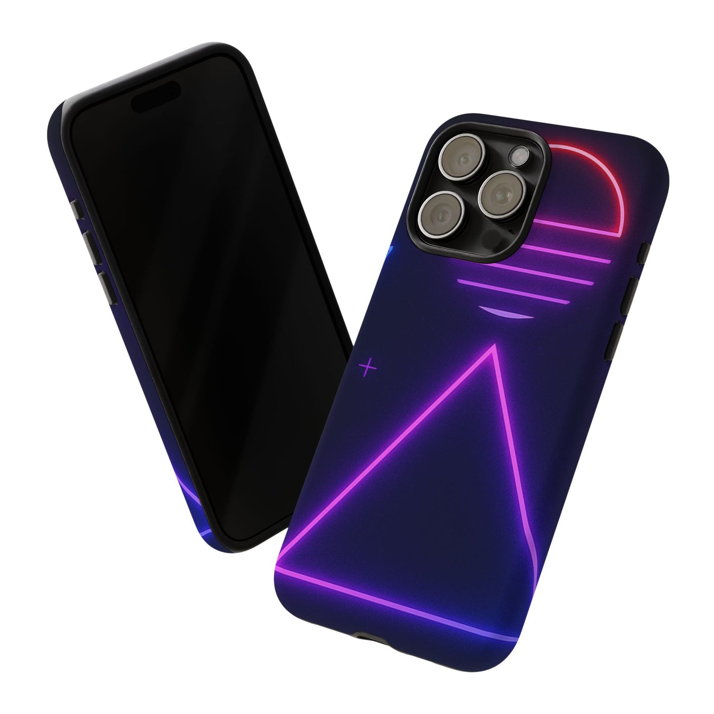 Retro Neon Phone Case, Tough Cases for iPhone, 80s Aesthetic Phone Cover, Abstract Neon Design, Gift for Tech Lovers
