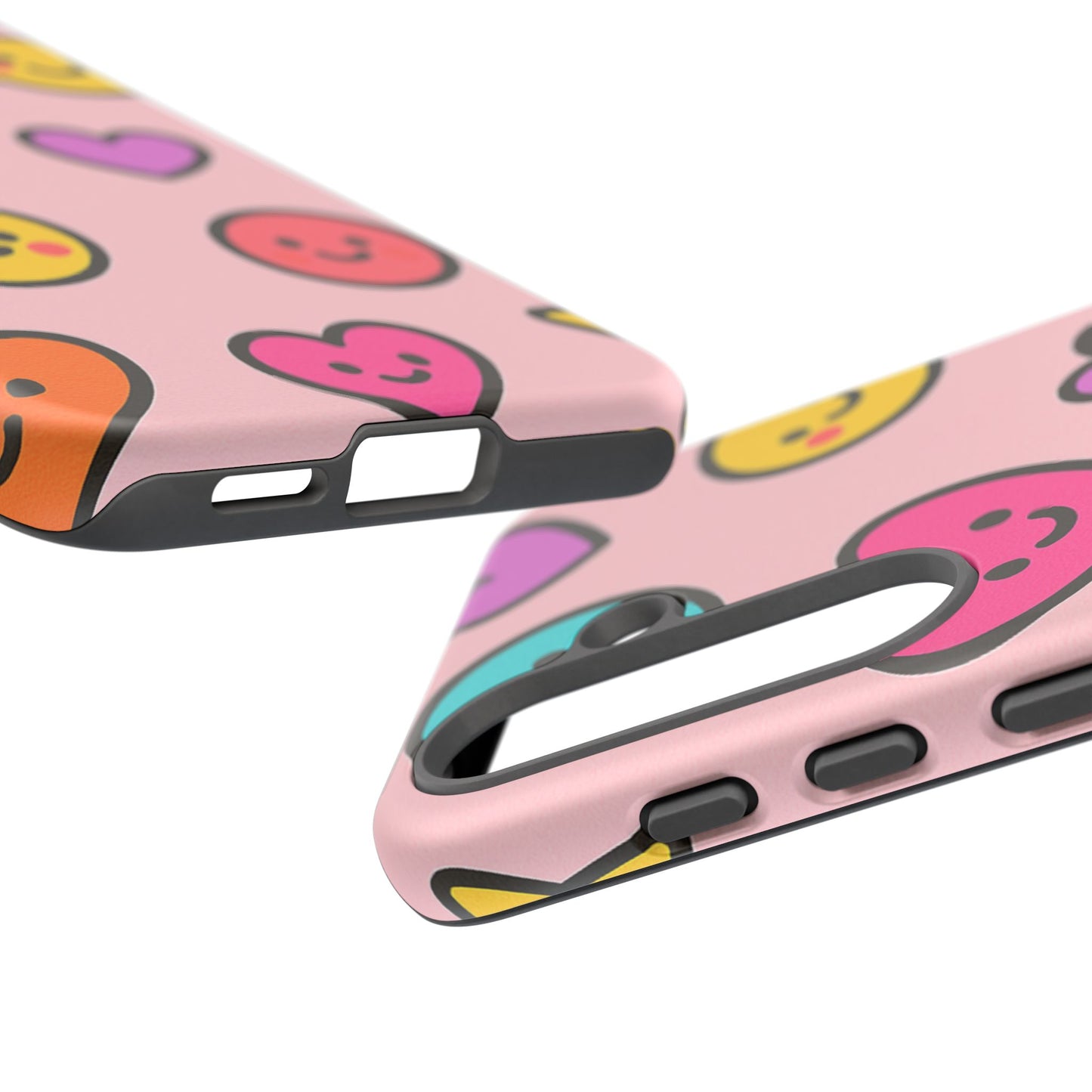 Cute Phone Case with Smiley Faces and Hearts, Fun Gift for Kids and Teens, Cellphone Protector, Birthday Present, Cute Accessories