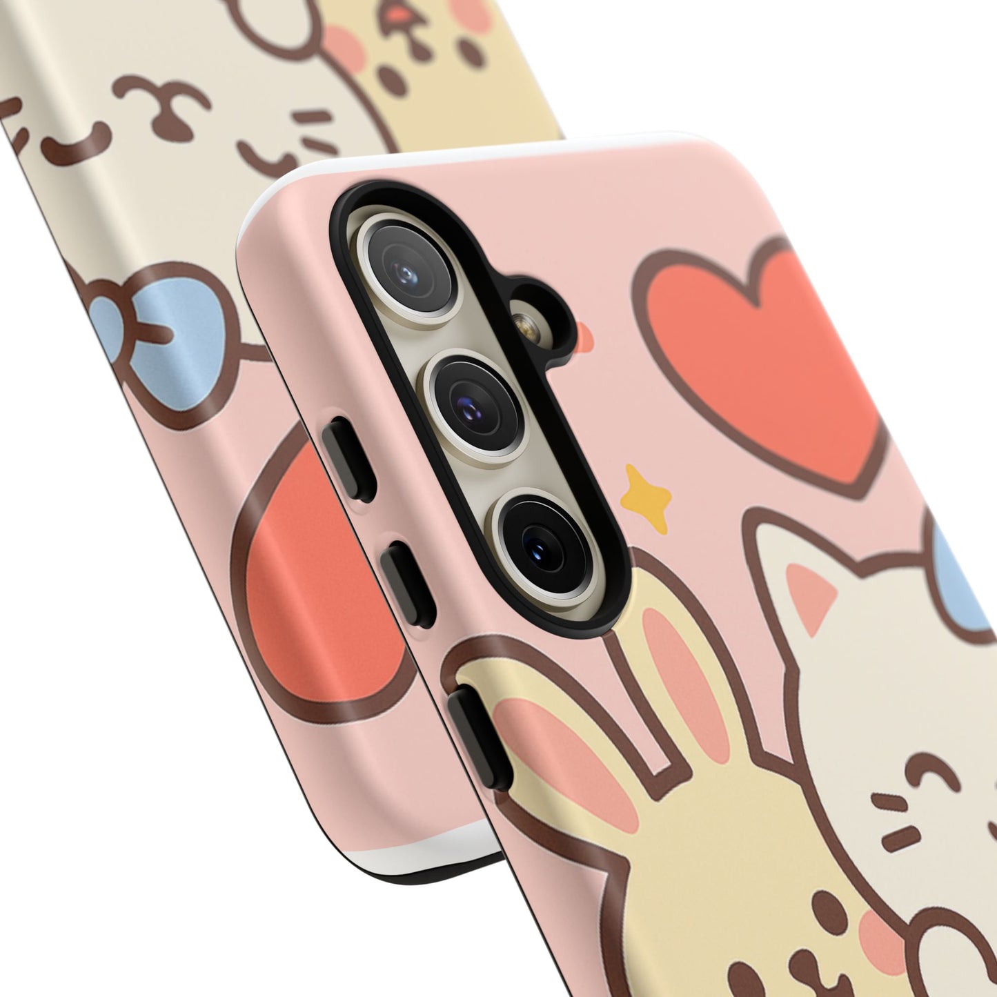 Cute Animal Phone Case -Tough Cases with Bunny and Cat Design, Kawaii Gift for Kids, Birthday, Everyday Use, Phone Accessories, teenage girl