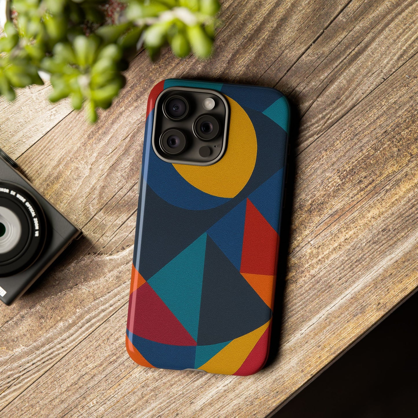 Vibrant Phone Case, Colorful Phone Cover, Geometric Design, Artistic Gift, Trendy Accessory, Vibrant Colors, Unique Design