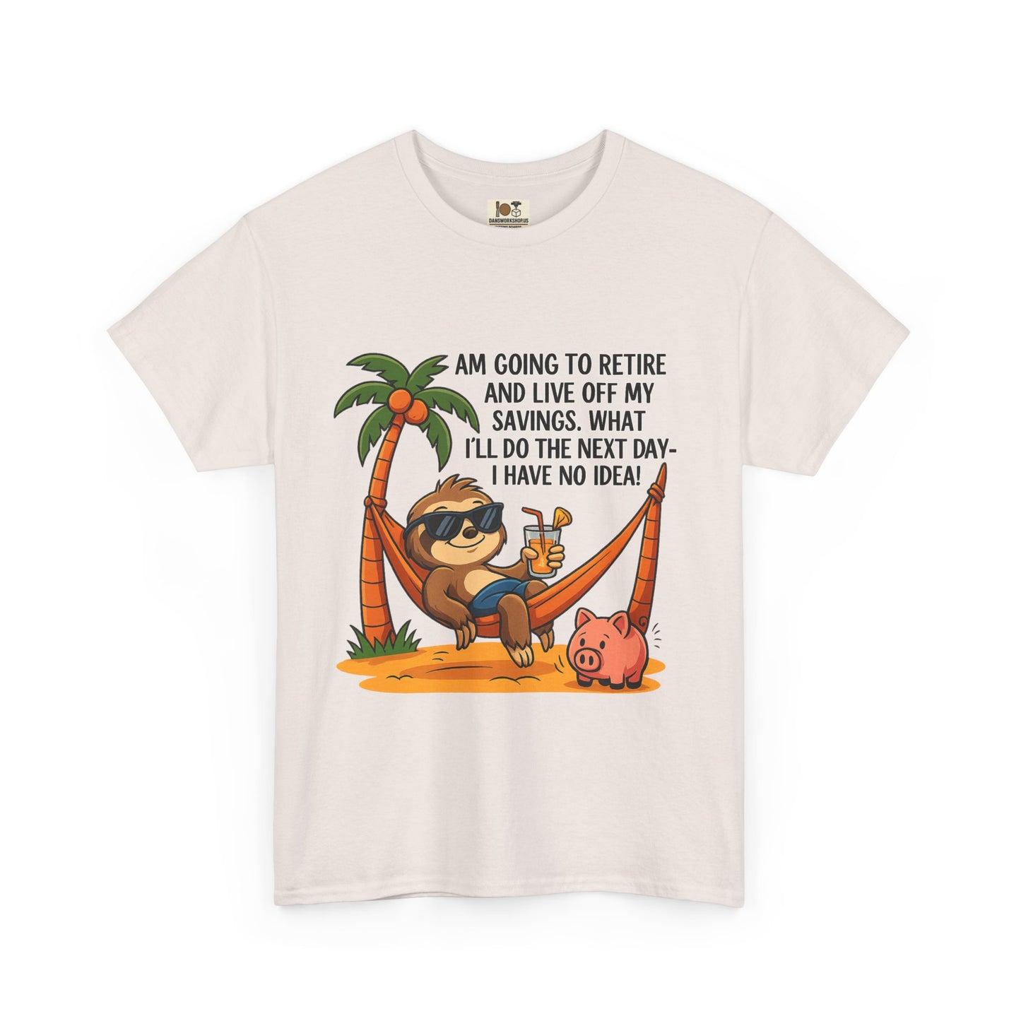 Funny Retirement Sloth Tee, Unisex Tee, Humorous Gift for Retirees, Casual Wear, Quirky Shirt for Relaxation