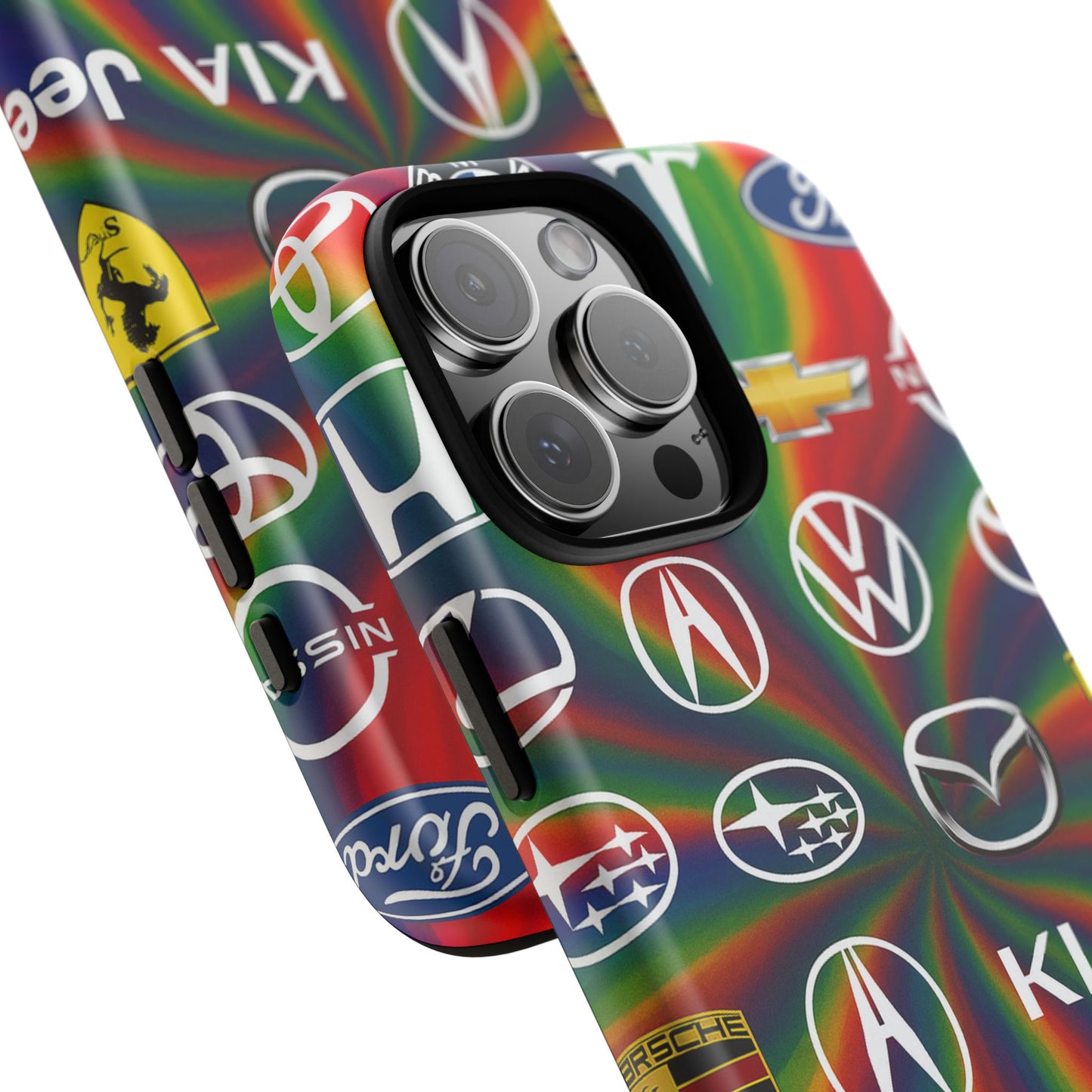 Colorful Car Logos Phone Case - Vibrant Tough Cases for Auto Enthusiasts, Unique Gift for Birthdays, Car Events, and Holidays