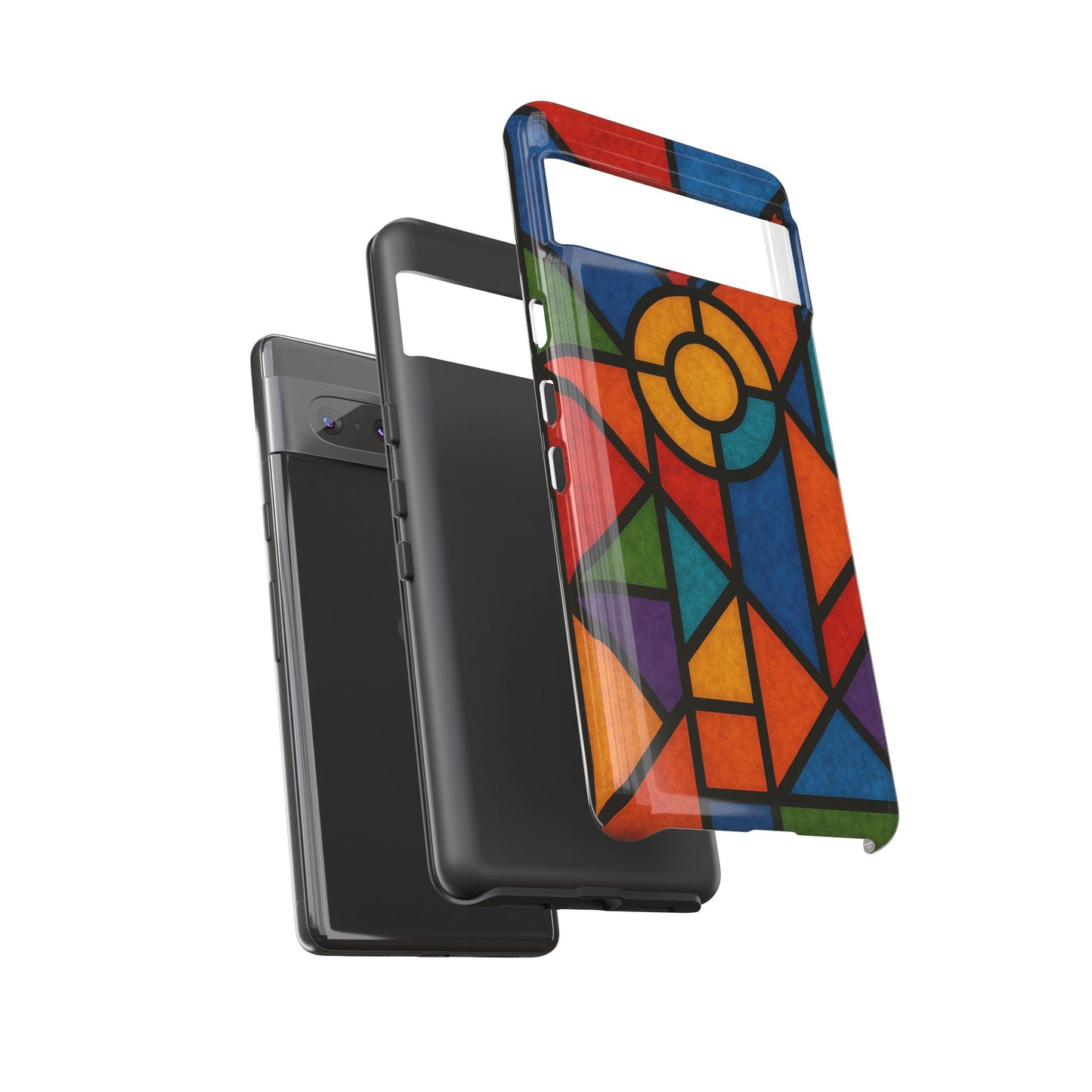 Colorful Stained Glass Phone Case, Artistic Phone Cover, Vibrant Protective Case, Unique Gift for Art Lovers, Stylish Smartphone Accessory