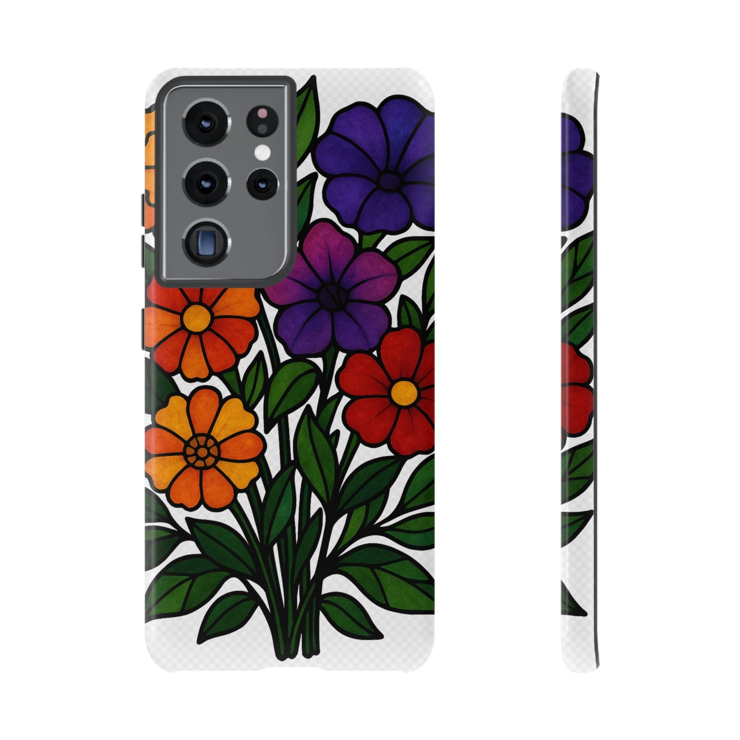 Floral Phone Case, Tough Cases with Colorful Flower Design, Gift for Flower Lovers, Summer Accessories, Trendy Phone Cover